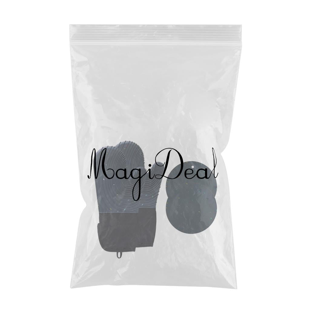 Creative Kitchen Oven Mittens Water Waterproof Mitts Heat Insulation Gloves Dark Blue with Pad