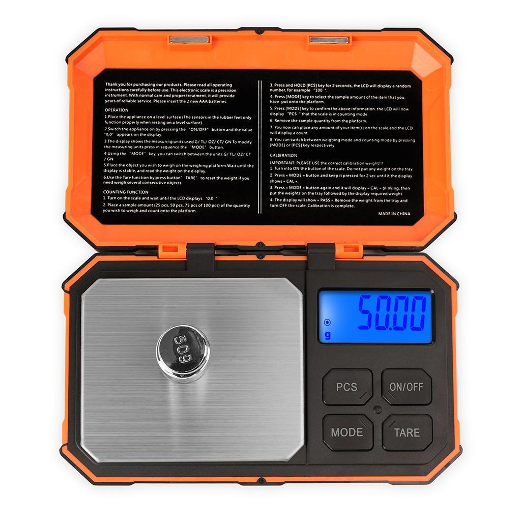 Digital Pocket Scale Battery Included LCD Backlit Display for Food Powder 100gx0.01g
