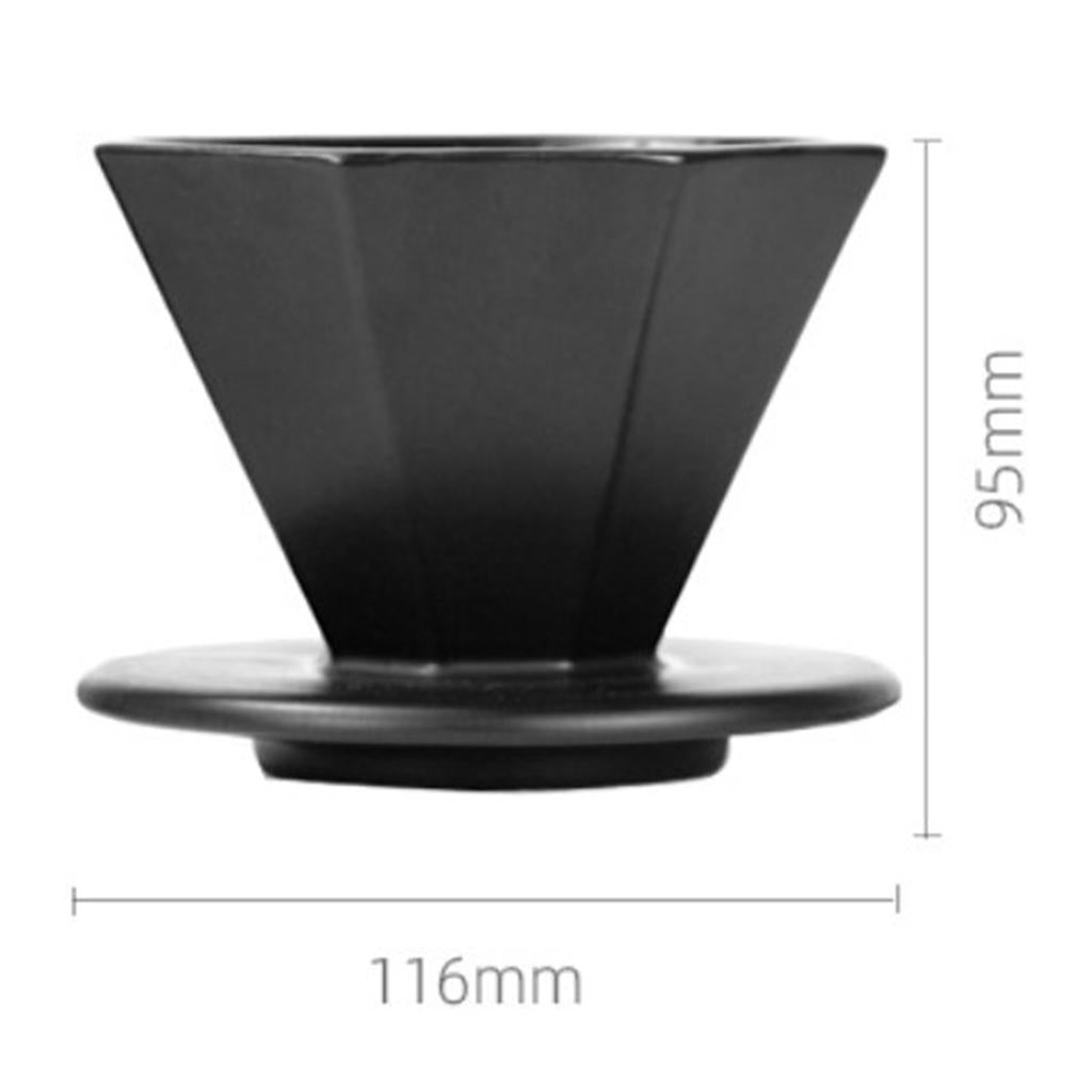 Ceramics Coffee Drip Filter Filter Cup Dripper Stand Cup Household Black Big