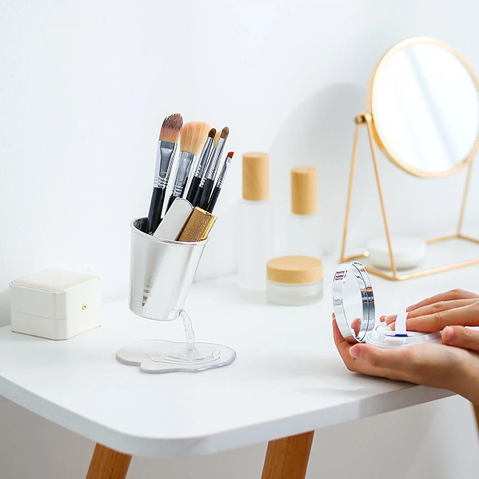 Creative Suspended Storage Tube Arrangement Organiser for Desktop Chopstick Gold