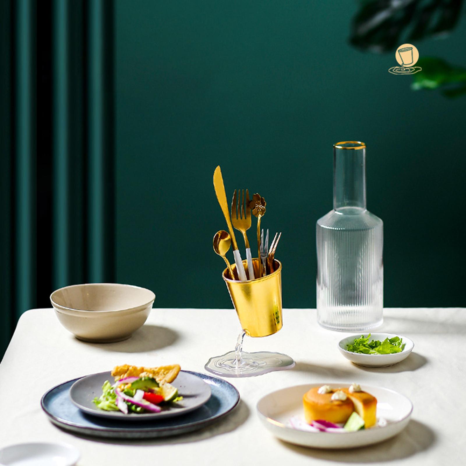 Creative Suspended Storage Tube Arrangement Organiser for Desktop Chopstick Gold