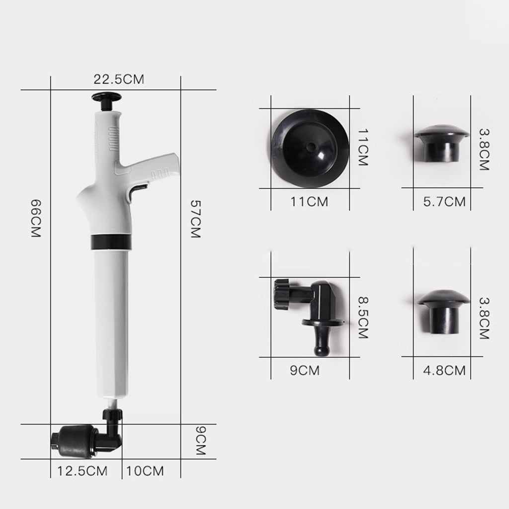 Bathroom Toilet Plunger High Efficient Sink Plunger Dredge Pump White