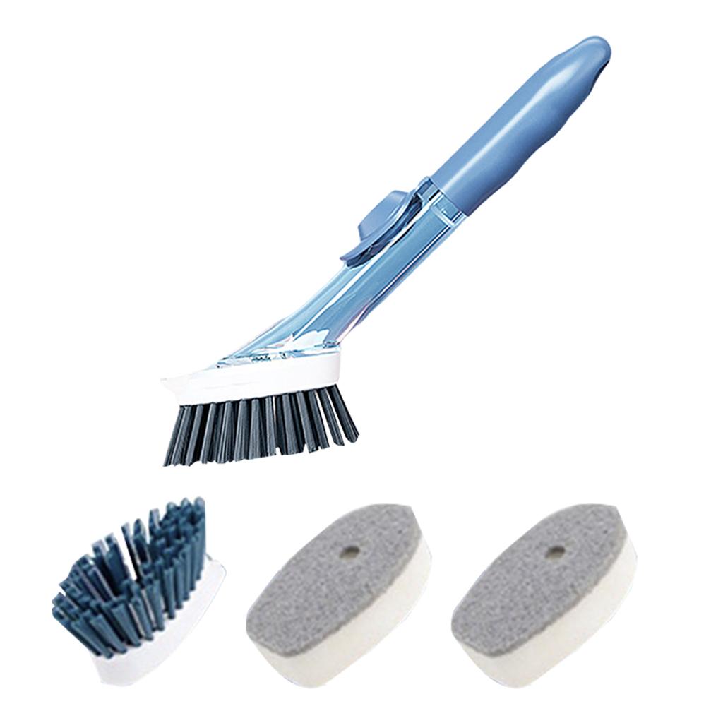 Cleaning Brush Set Cleaning Sponge Replacement Heads for Sink Pot Pan Bowl Blue with 3 Head