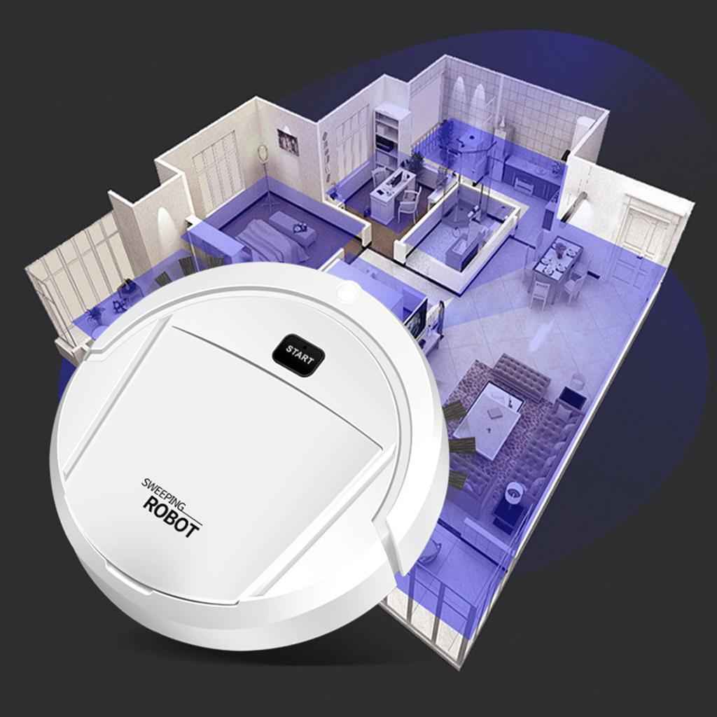 Robot Vacuum Cleaner Multifunctional Rechargeable Mini for Home Pet Hair White Lite