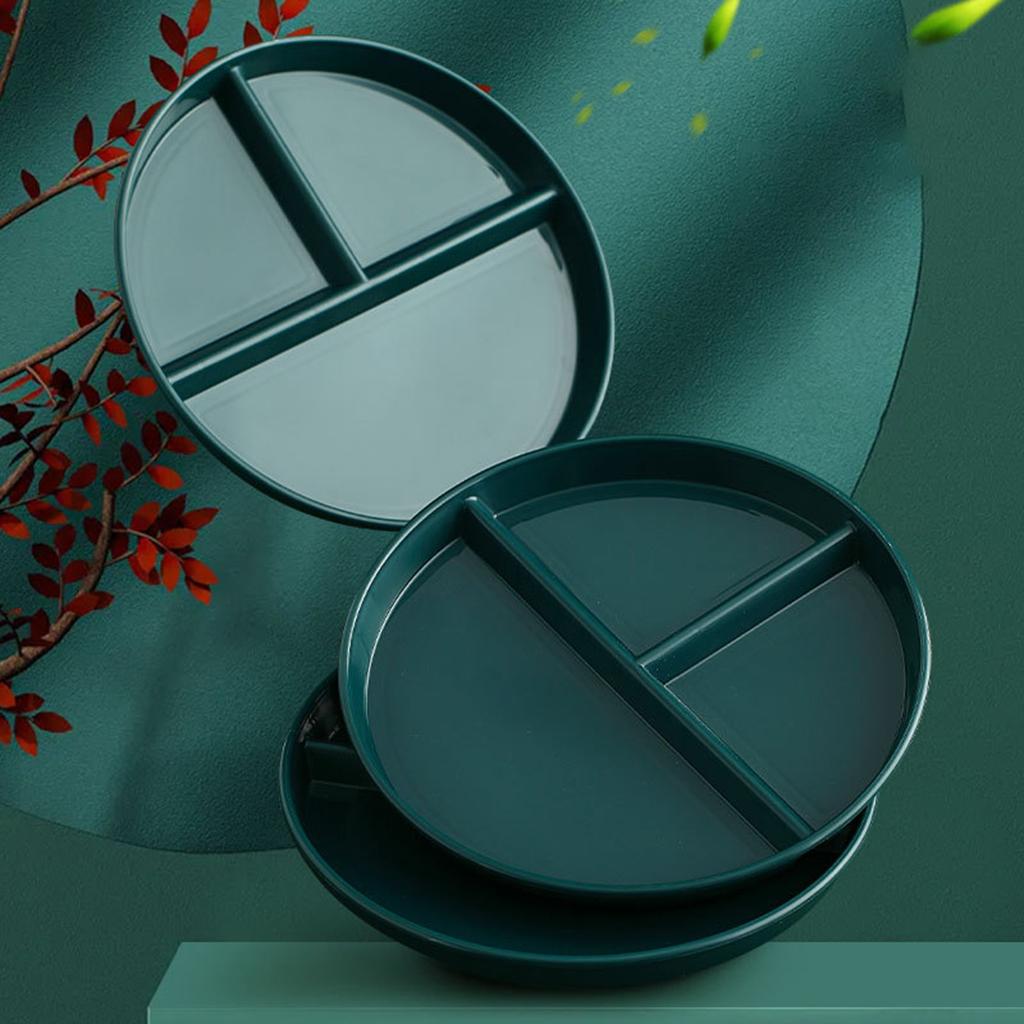 Divided Plates 3 Compartment Reusable Lightweight for Dinner Training Kids