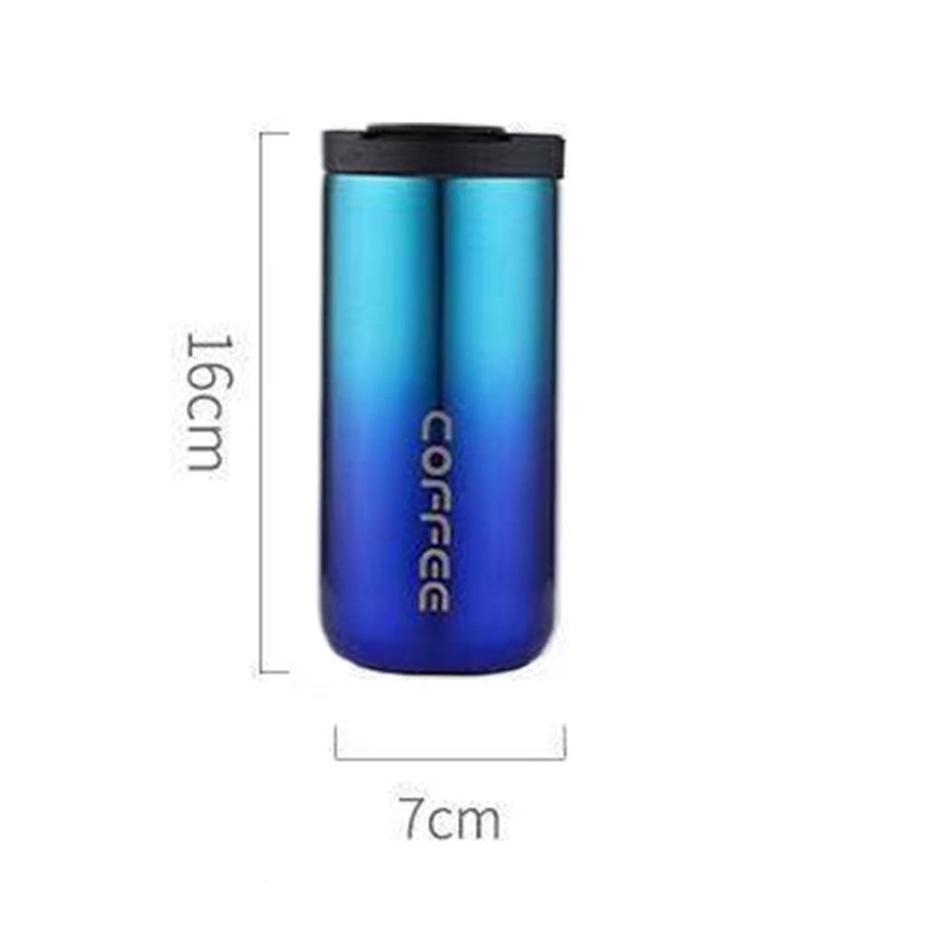 Coffee Mug Hot and Cold Drinks Leak-proof Vacuum Traveling Mug Reusable Gradient blue