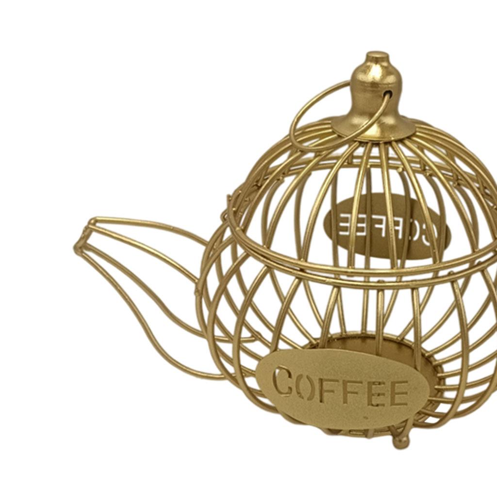 Coffee Capsule Holder Multiple Ornaments Teapot Shape Mug Fruit for Garden Stereoscopic Black Lid
