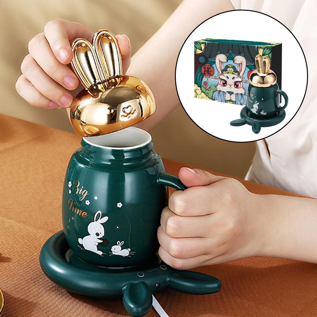 Cup Warmer 55 Degrees Hot Plate Electric Coffee Cup for Tea Office Green