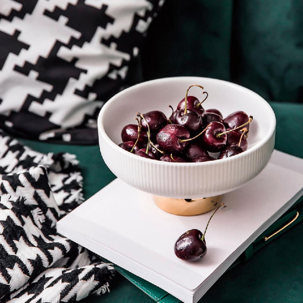 Ceramic Fruit Plate Round Display Reusable Stand for Countertop Buffet Cake 6 inch