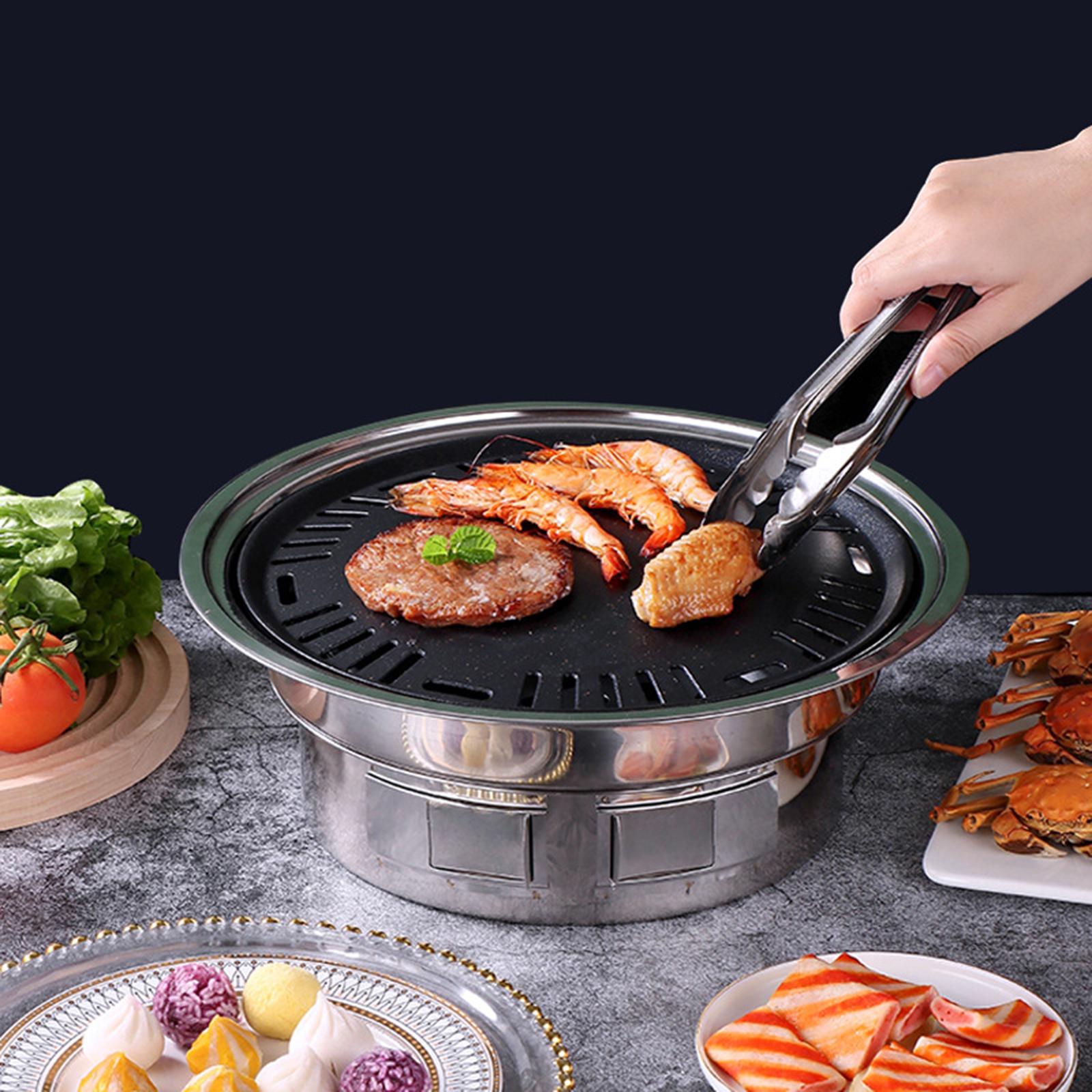 Charcoal Barbecue Grill BBQ Stove BBQ Plate Smokeless for Grilling Meat Fish Large