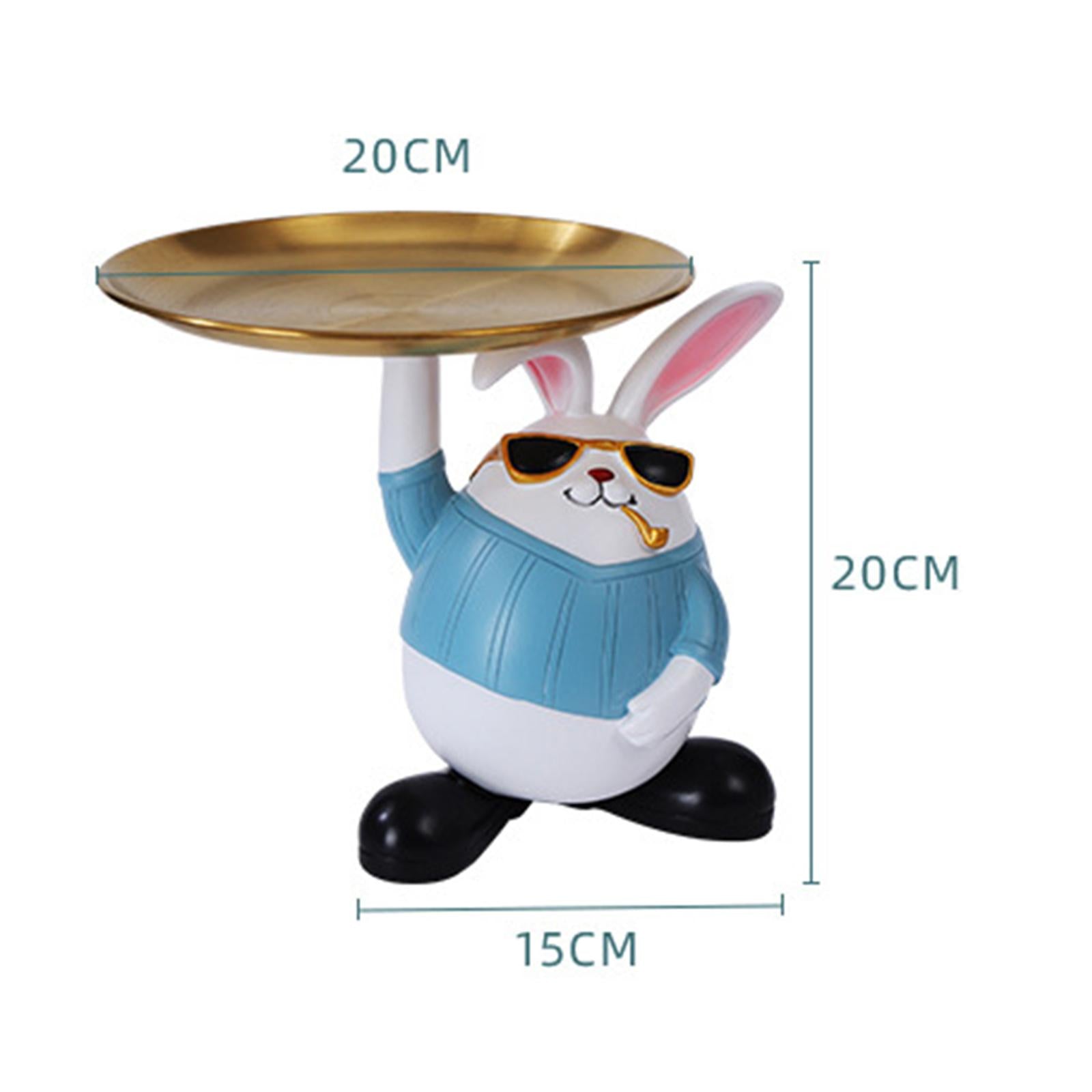 Creative Rabbit Storage Tray Jewelry Key Holder Home Decor Gray