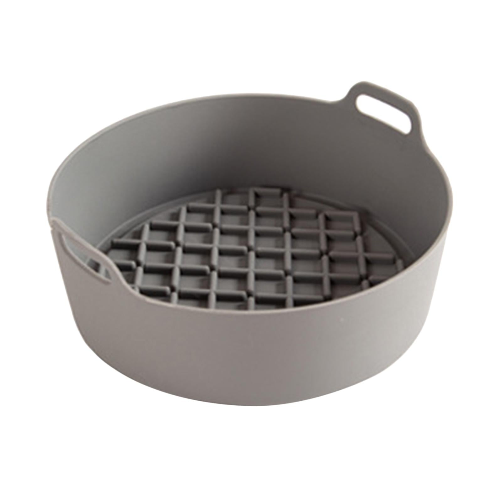 AirFryer Silicone Pot Multifunctional Air Fryers Oven Accessories Gray Round