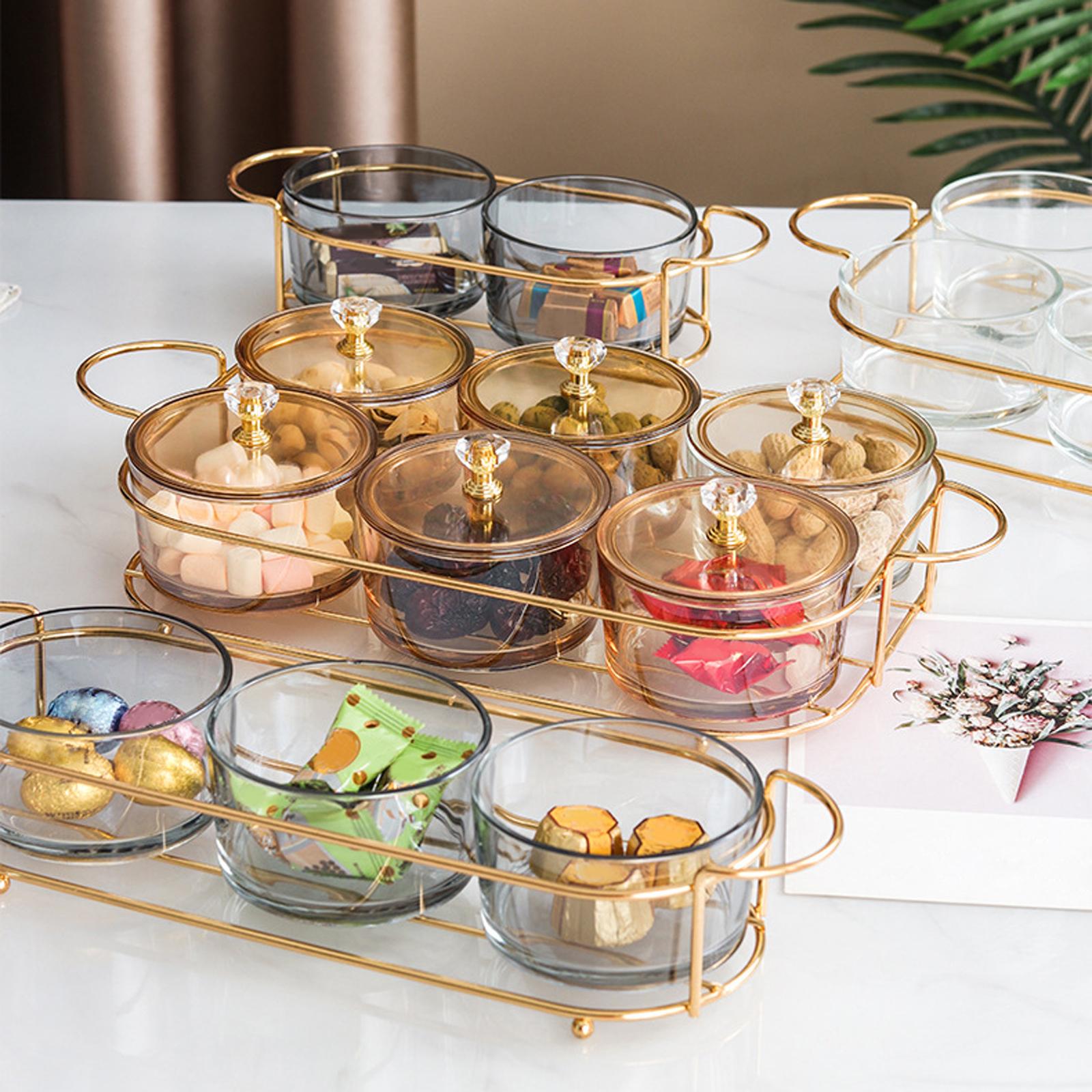 Caddy Serving Platter Snack Plate Appetizer Caddy Plate Home Amber 6 Grids