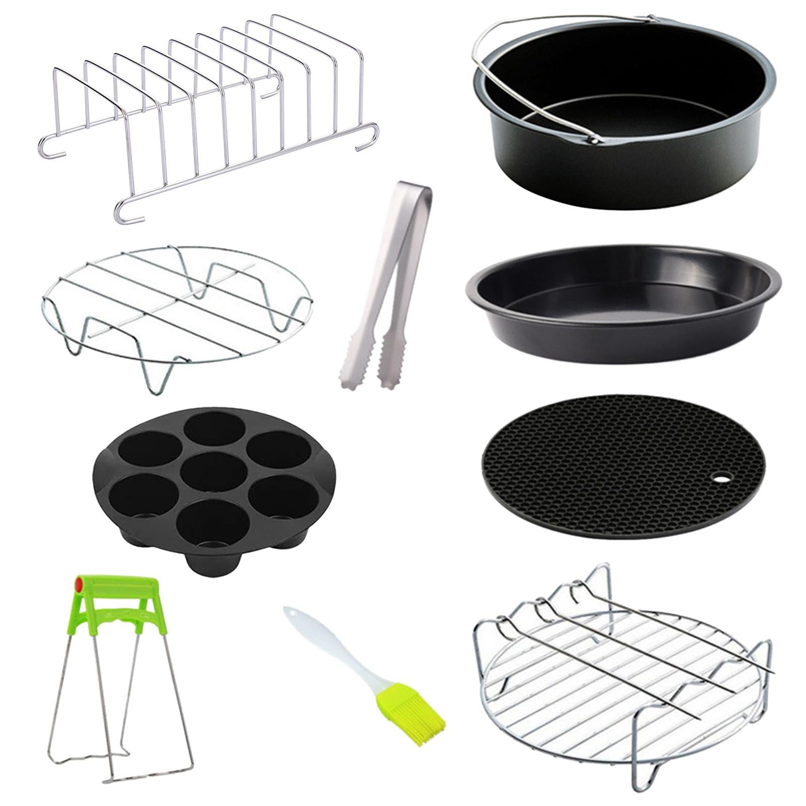 Carbon Steel Air Fryer Accessories Cake Basket Bread Rack for Home BBQ 9inch