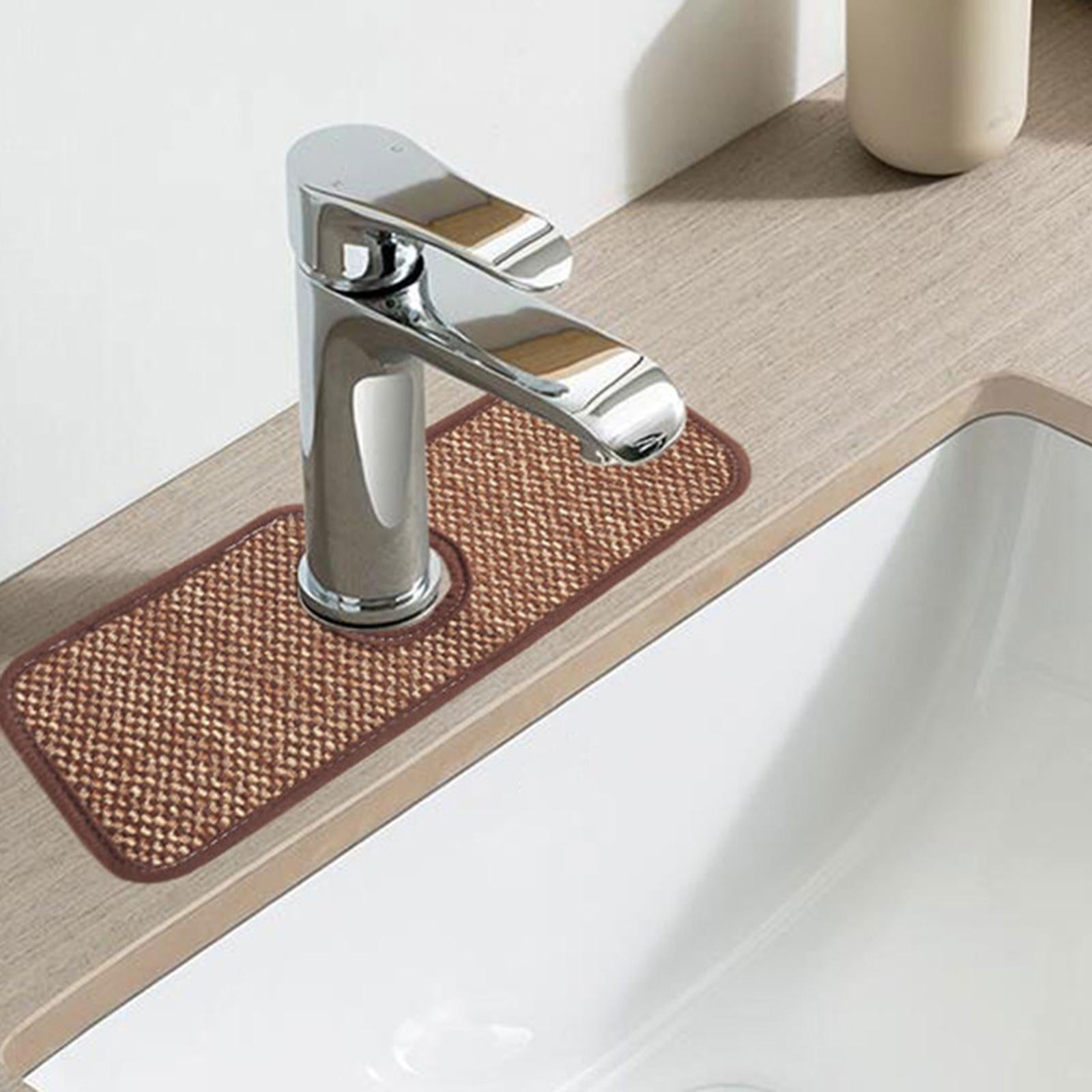 2 Pieces Faucet Absorbent Pads Kitchen Sink Splash Mat Coffee