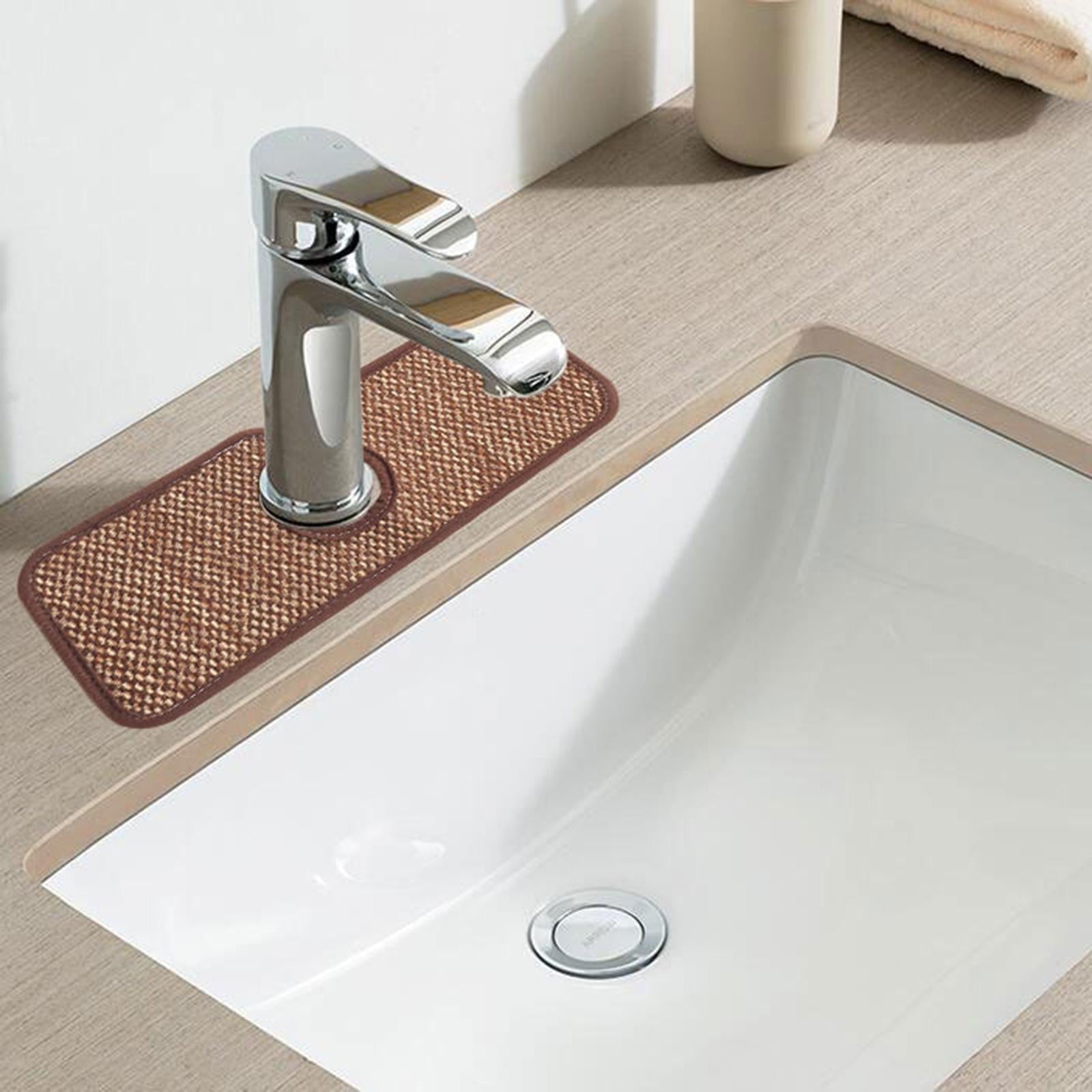 2 Pieces Faucet Absorbent Pads Kitchen Sink Splash Mat Coffee