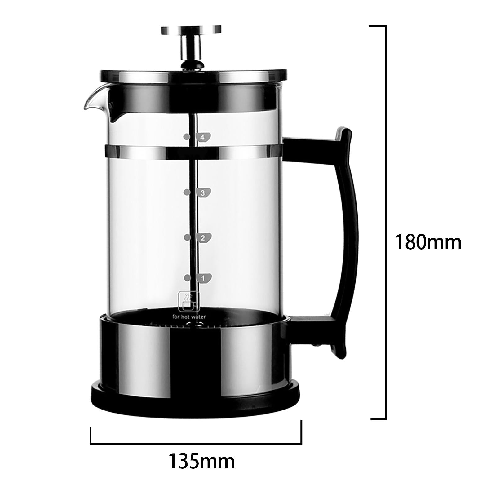 Coffee Maker Plunger Heat Resistant Borosilicate Glass for Loose Tea 600ml