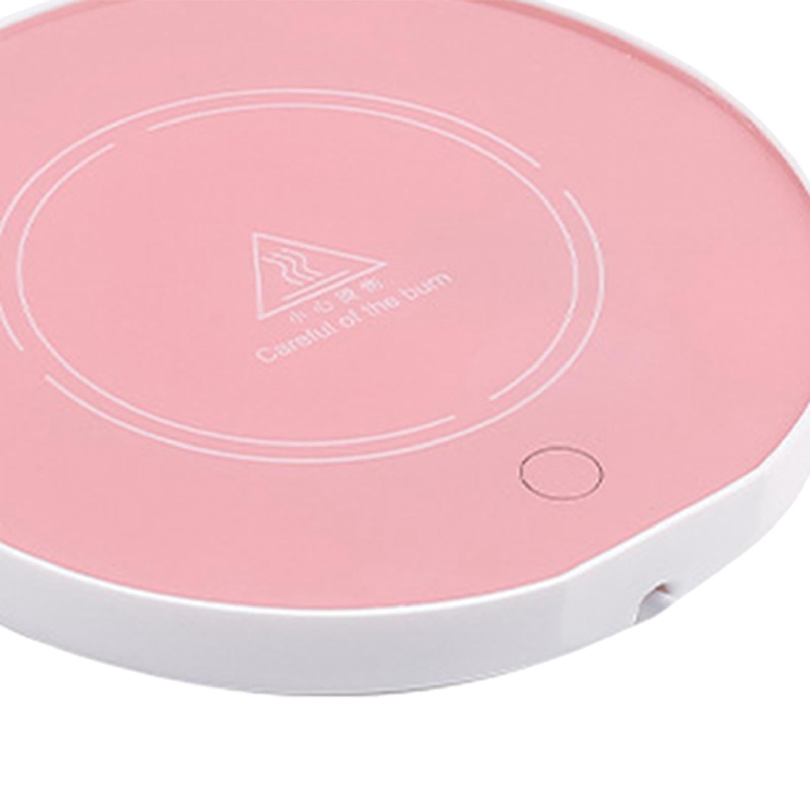 Beverage Warmer Tea Warmer Coaster Constant Temperature Round Pink