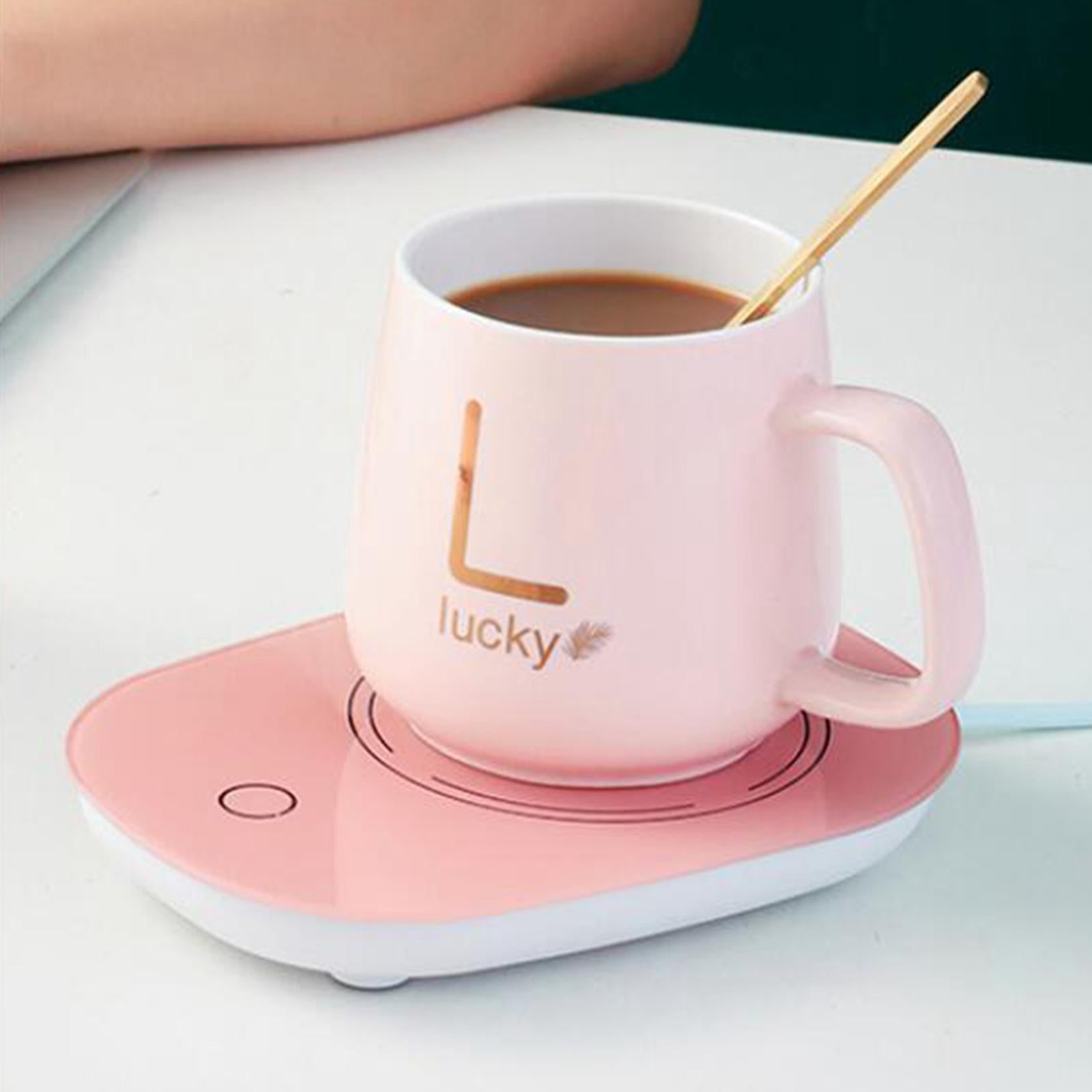 Beverage Warmer Tea Warmer Coaster Constant Temperature Round Pink