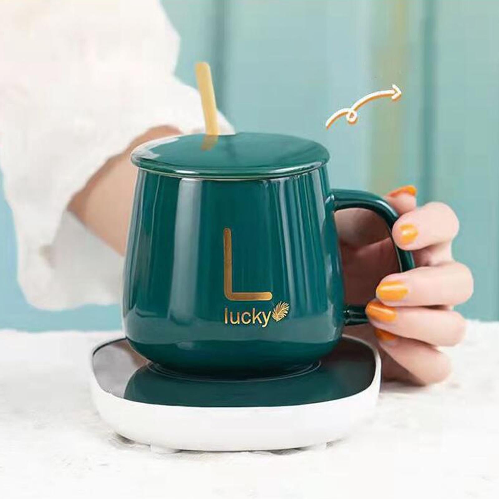 Beverage Warmer Tea Warmer Coaster Constant Temperature Round with Cup Green