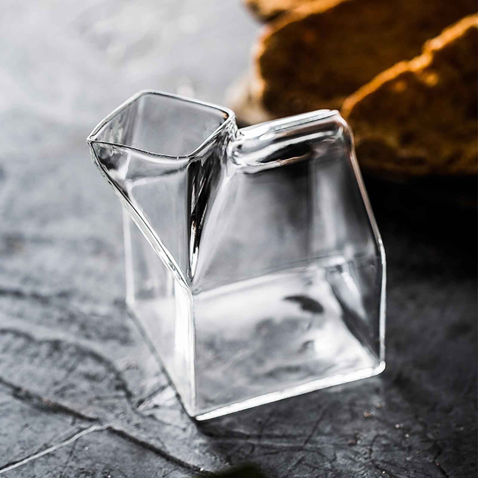 Glass Milk Carton Milk Box Coffee Mug Juice Beverages for Home Children