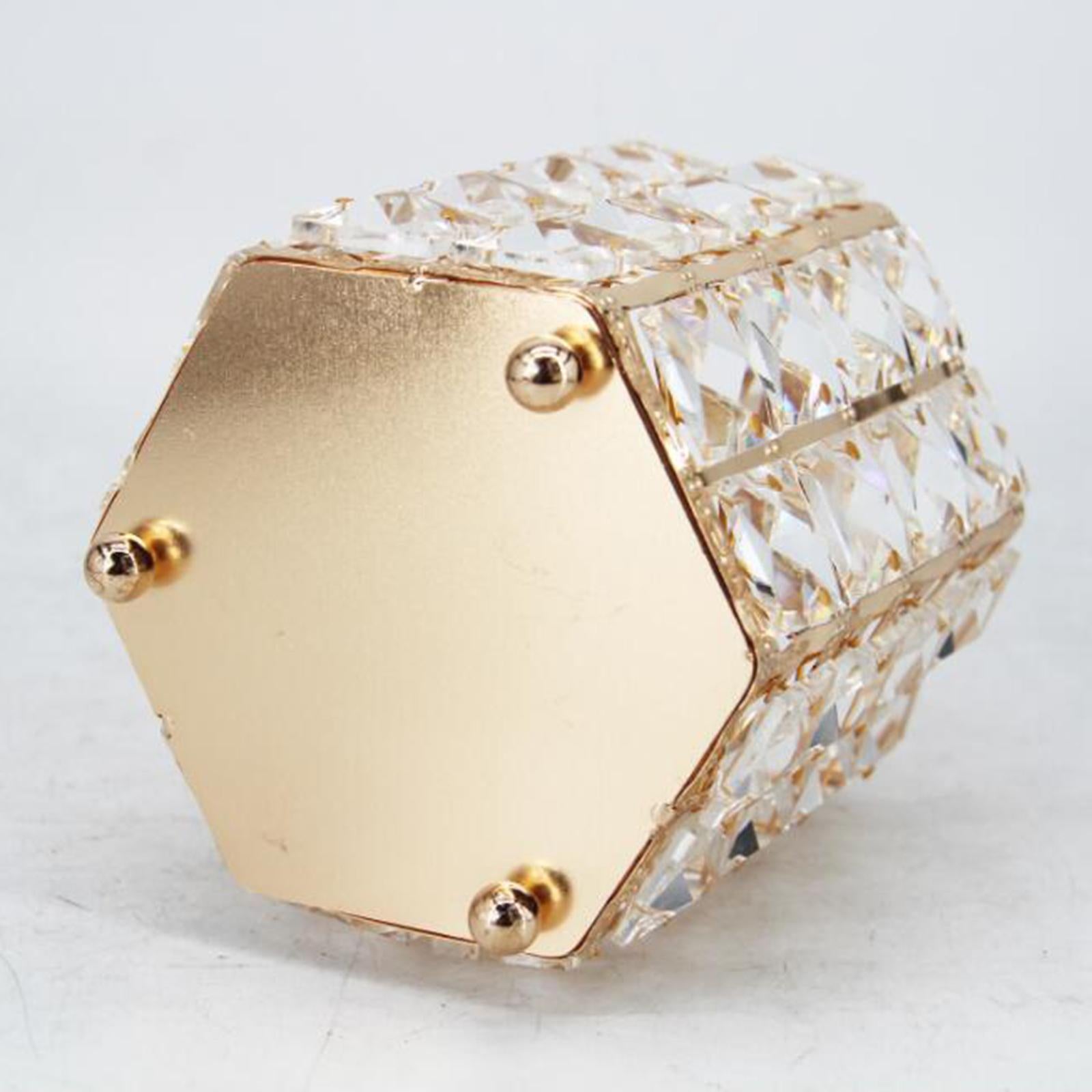 Crystal Makeup Brush Holder Cosmetics Brushes Storage Box for Pencil Gold