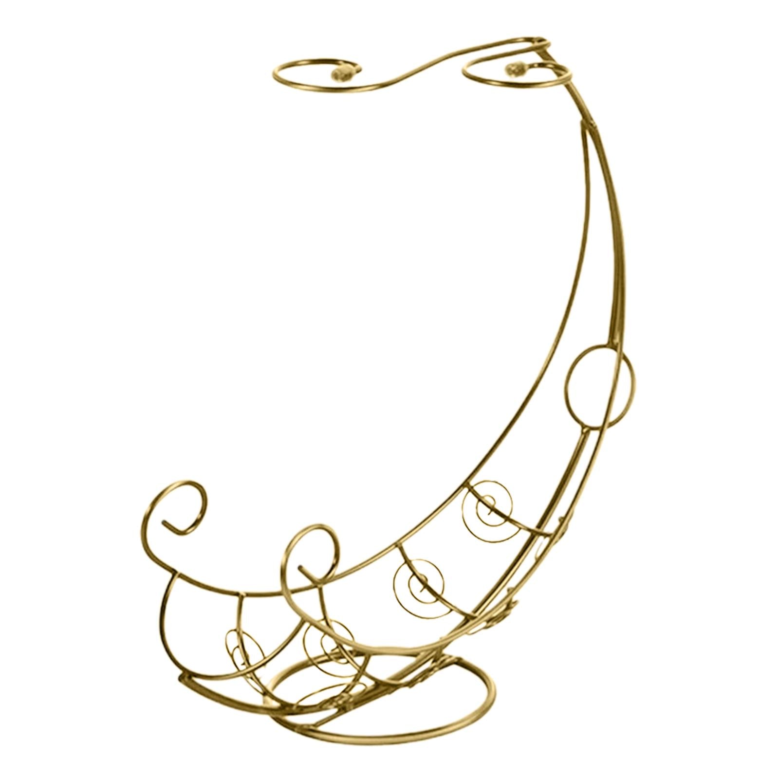 Creative Wine Rack Iron Wine Storage Rack for Pantry Tabletop Decoration Gold