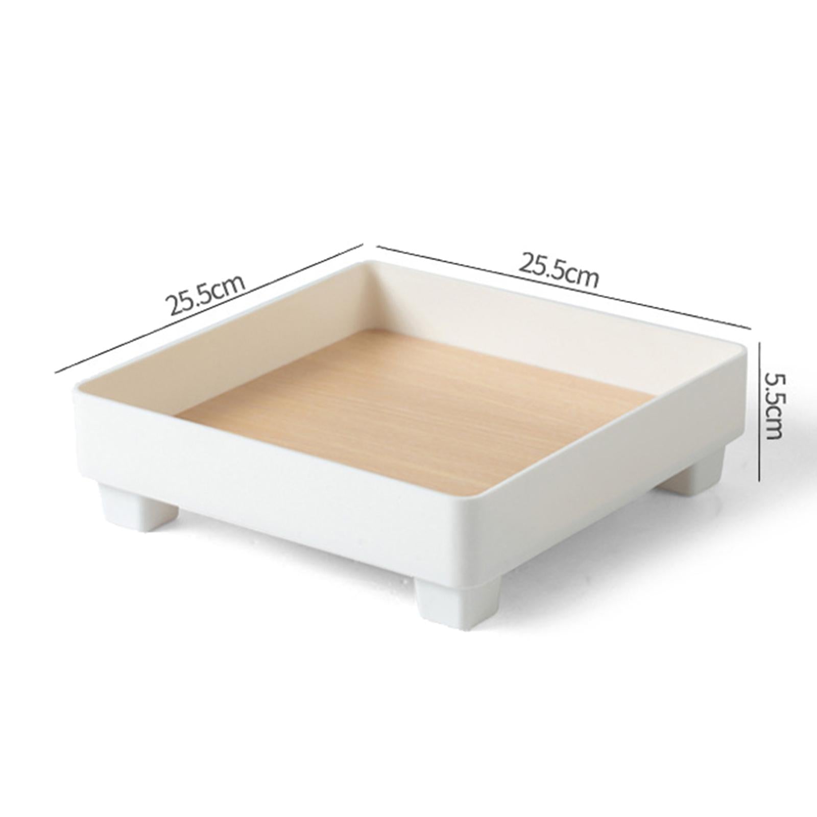ABS Storage Tray Decor Display Storage Modern for Countertop Desktop Home Square White