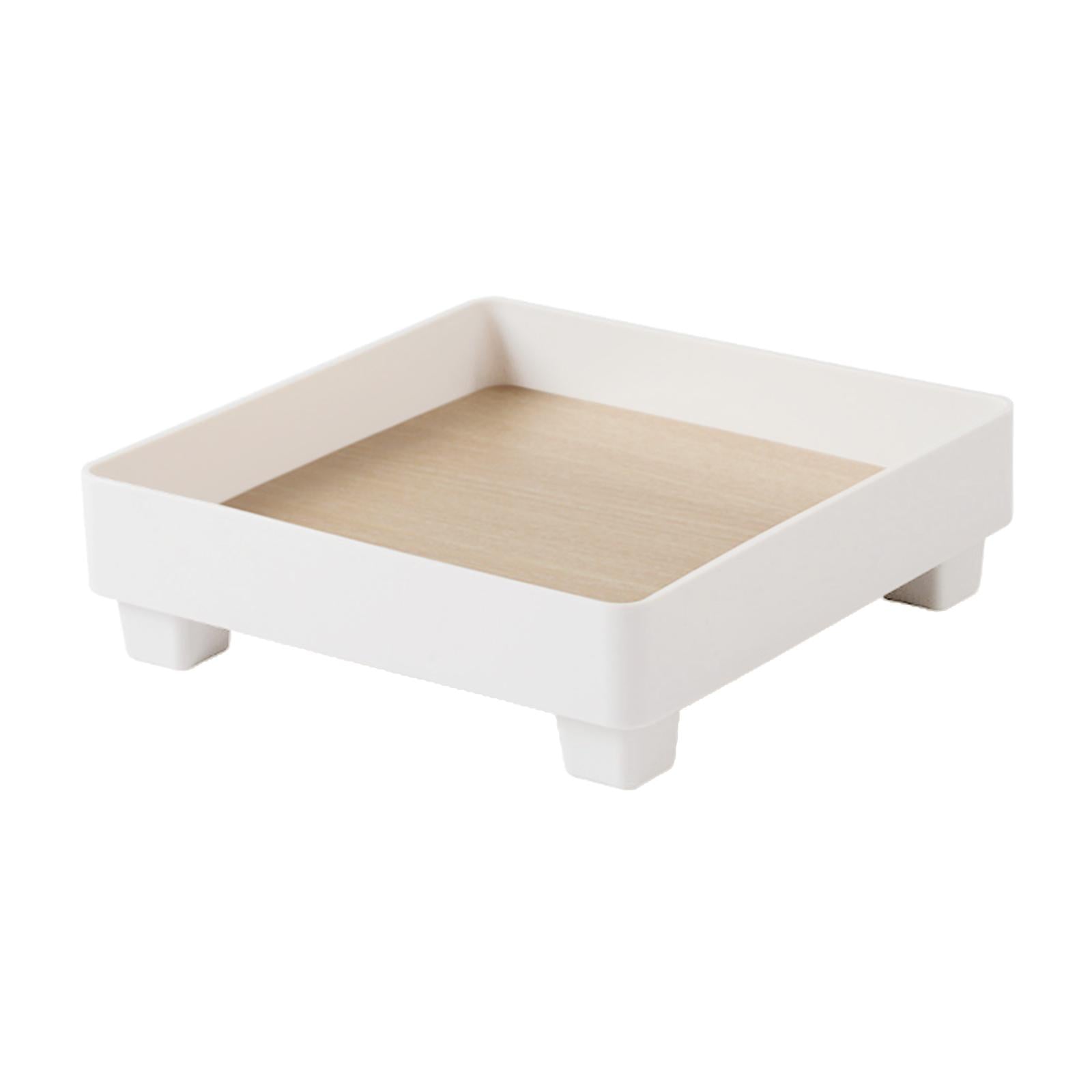 ABS Storage Tray Decor Display Storage Modern for Countertop Desktop Home Square White