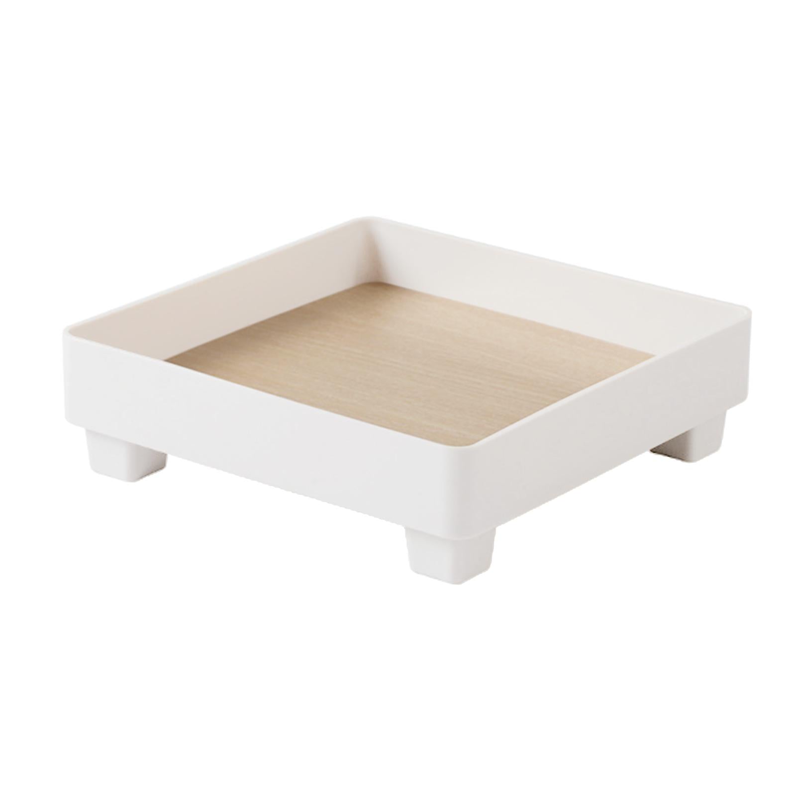 ABS Storage Tray Decor Display Storage Modern for Countertop Desktop Home Square White