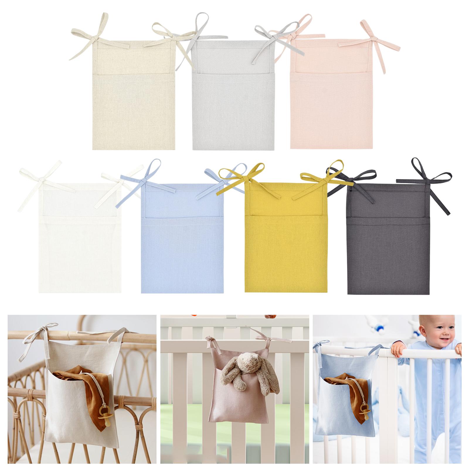 Baby Crib Cot Hanging Storage Bag Diaper Storage Toy Diaper Bag Wood
