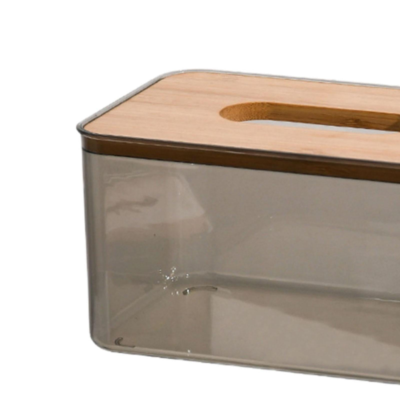 Clear Tissue Box Organizer Freestanding for Home Living Room Bedroom Decor 18x11.8x10CM