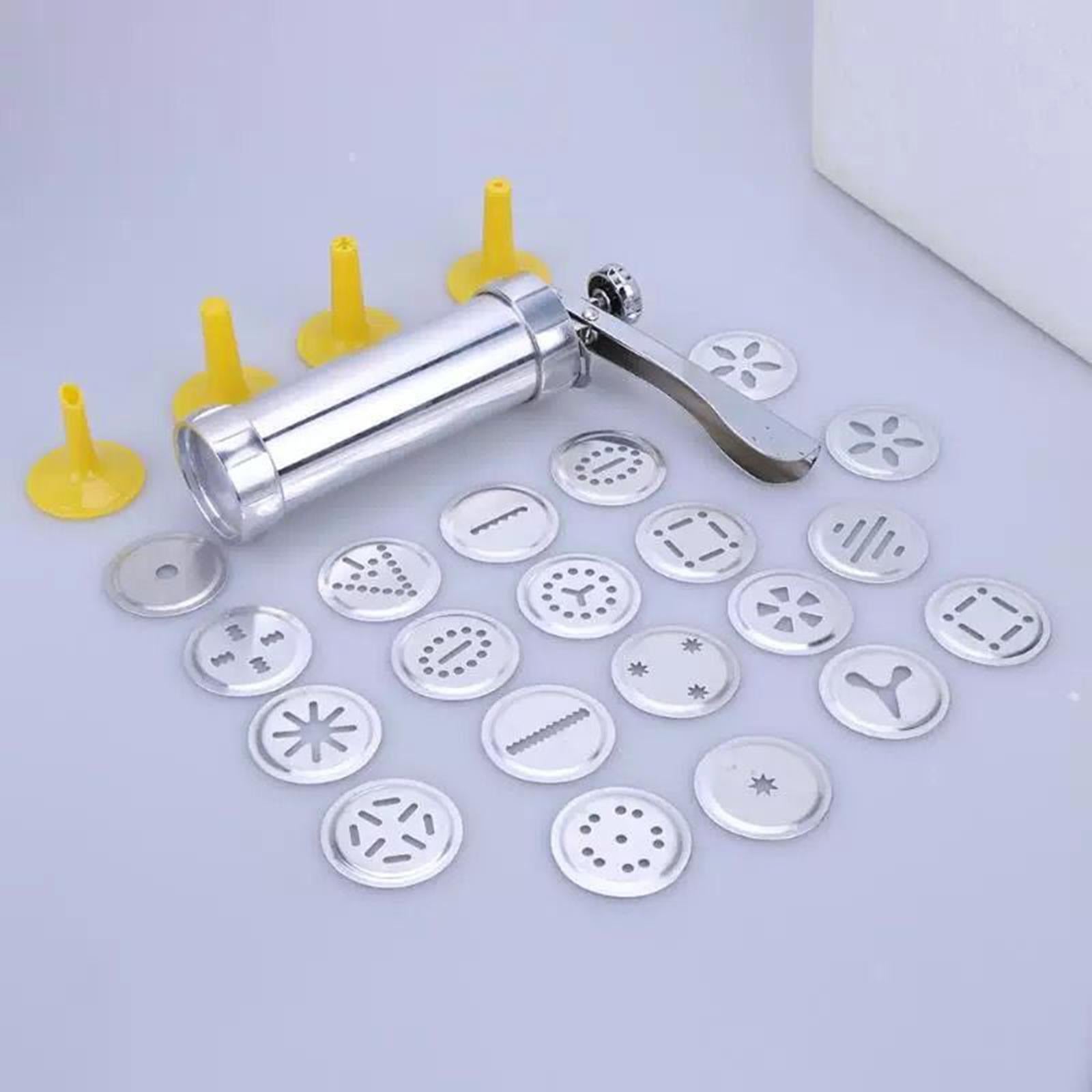 Cookie Press Gun& Icing Set Decorating W/ 4 Nozzles for Anniversary Wedding 20x Biscuit Mold