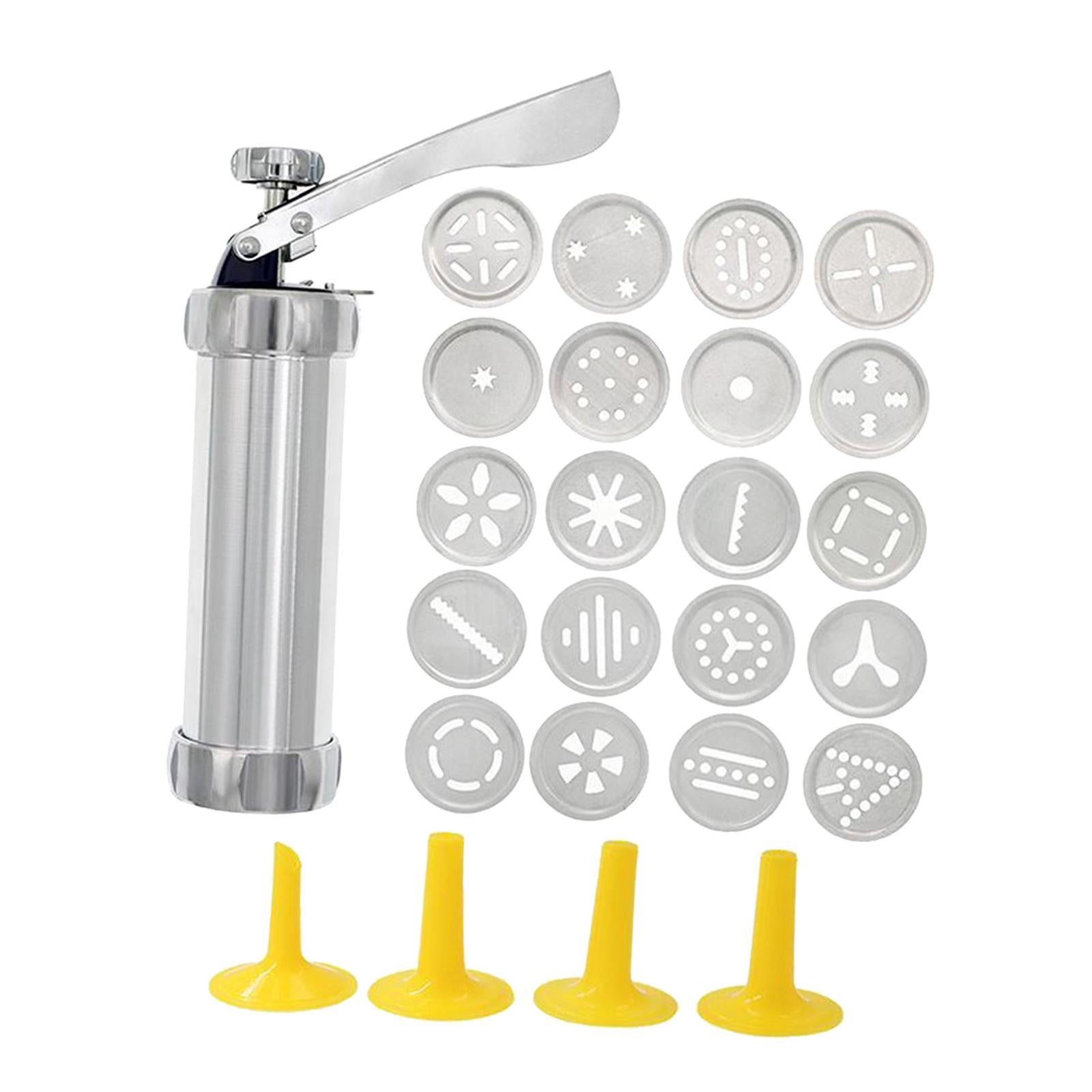 Cookie Press Gun& Icing Set Decorating W/ 4 Nozzles for Anniversary Wedding 20x Biscuit Mold
