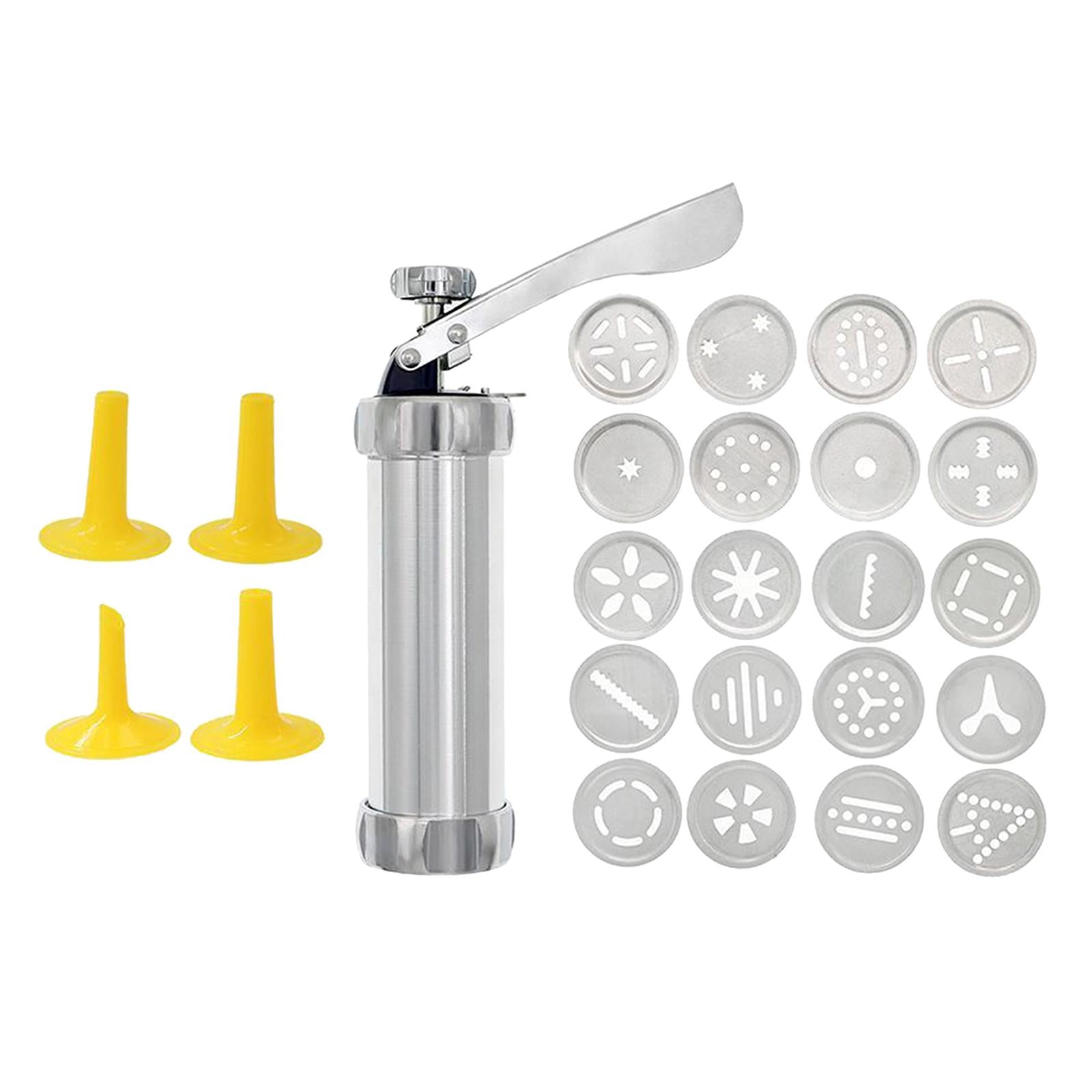 Cookie Press Gun& Icing Set Decorating W/ 4 Nozzles for Anniversary Wedding 20x Biscuit Mold