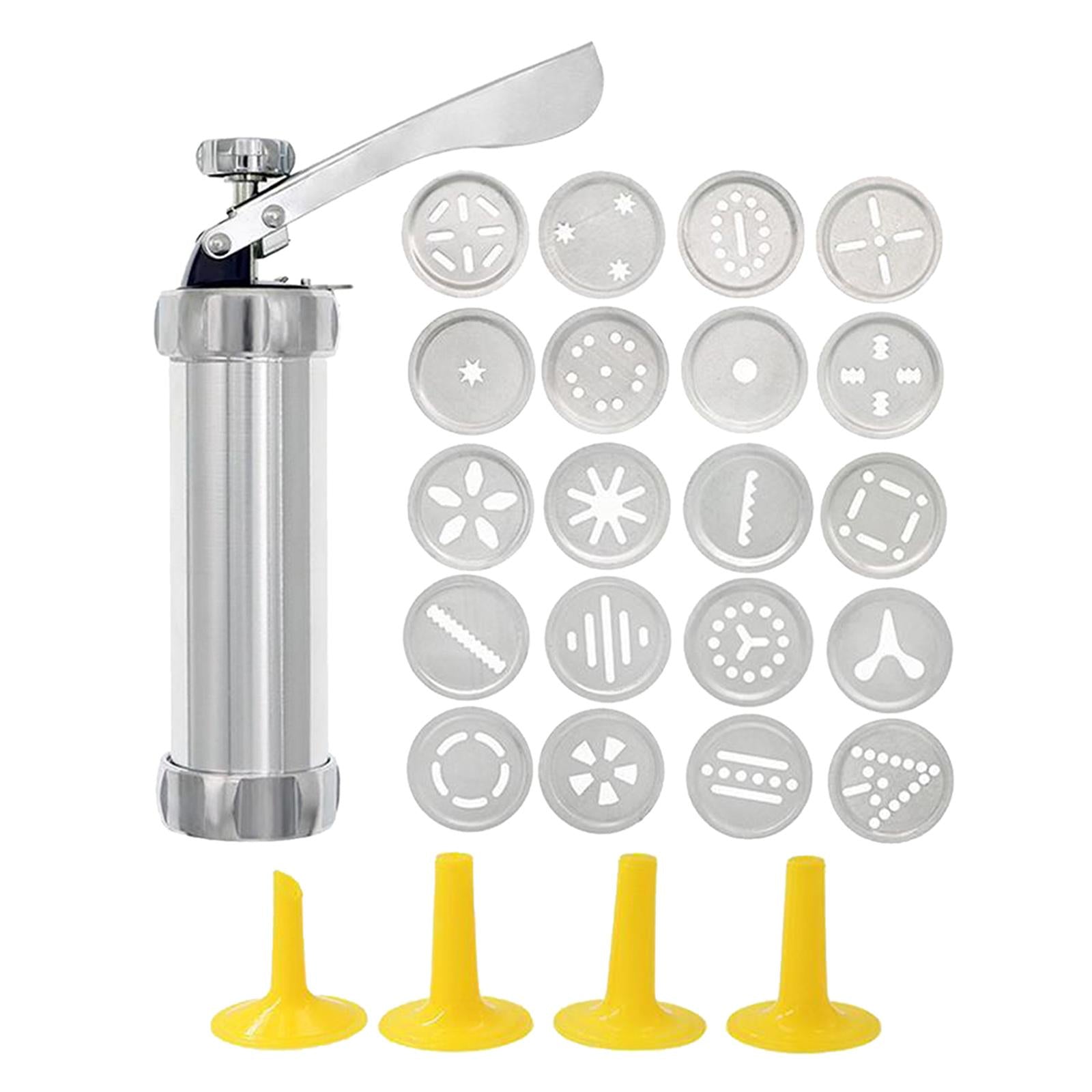 Cookie Press Gun& Icing Set Decorating W/ 4 Nozzles for Anniversary Wedding 20x Biscuit Mold