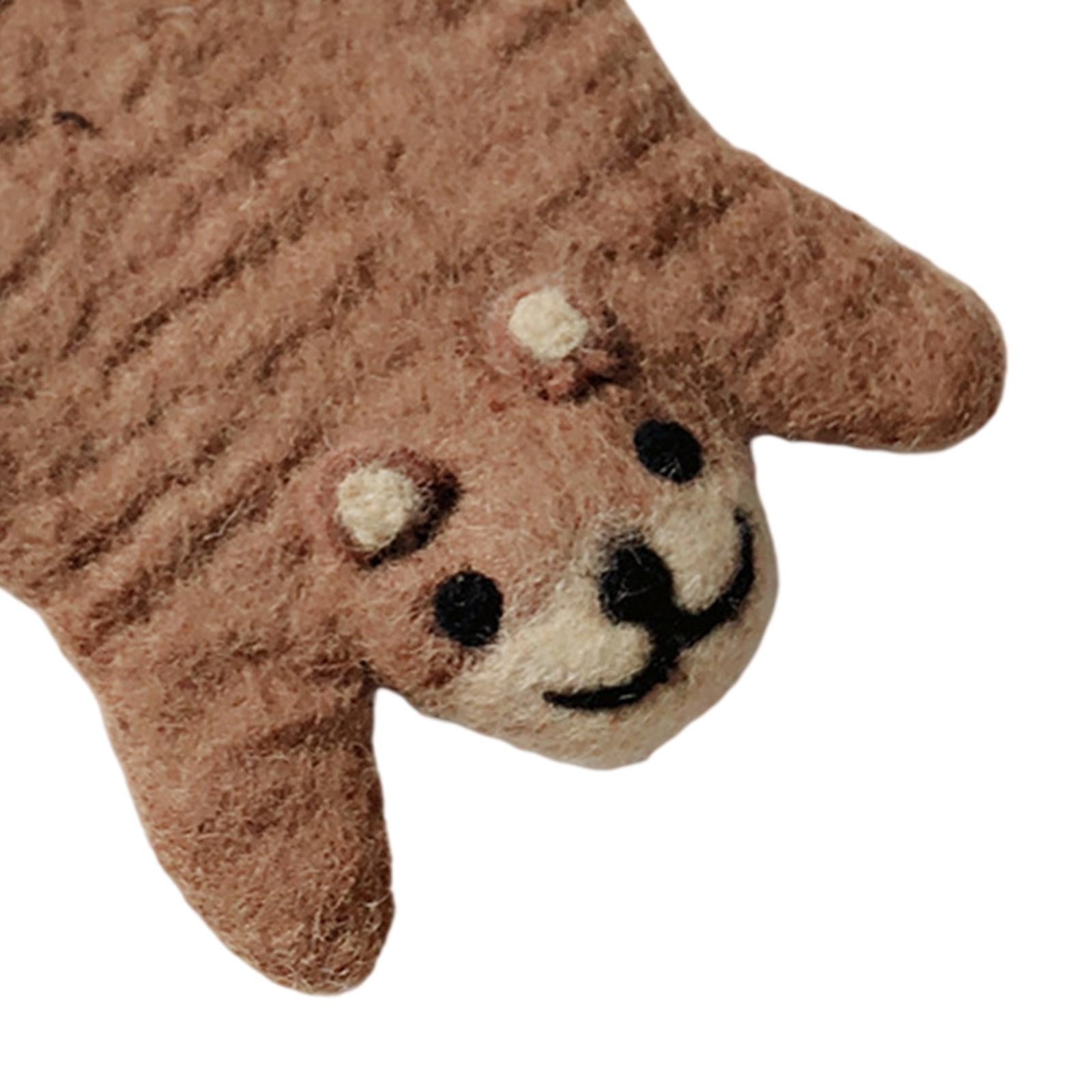 Animal Wool Felt Coaster Table Mat for Desktop Hot Coca Decoration Brown Bear