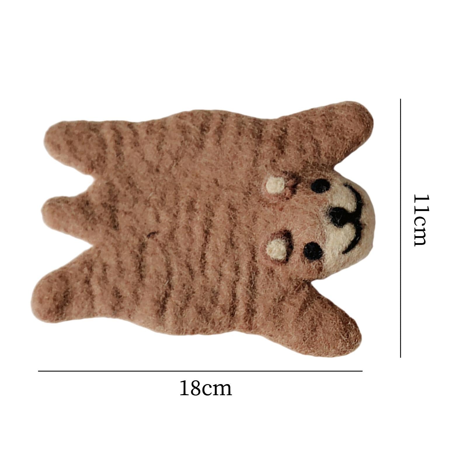 Animal Wool Felt Coaster Table Mat for Desktop Hot Coca Decoration Brown Bear