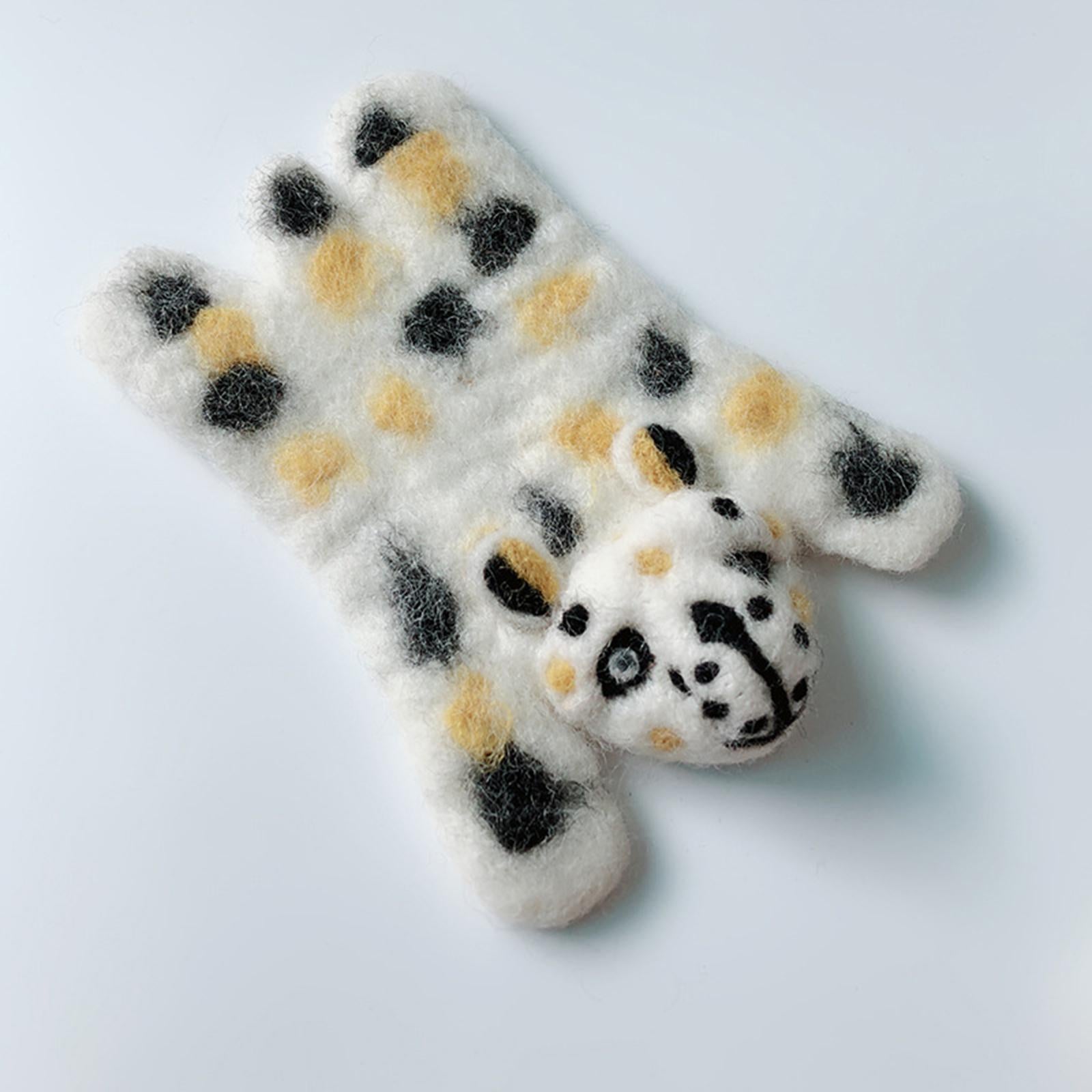 Animal Wool Felt Coaster Table Mat for Desktop Hot Coca Decoration Sloted Tiger