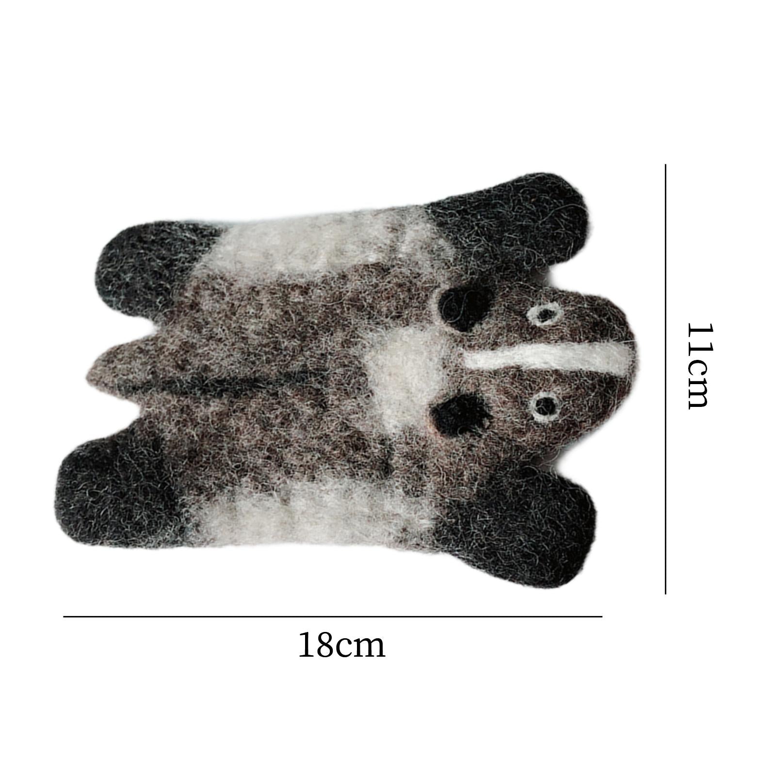 Animal Wool Felt Coaster Table Mat for Desktop Hot Coca Decoration Gray Bear
