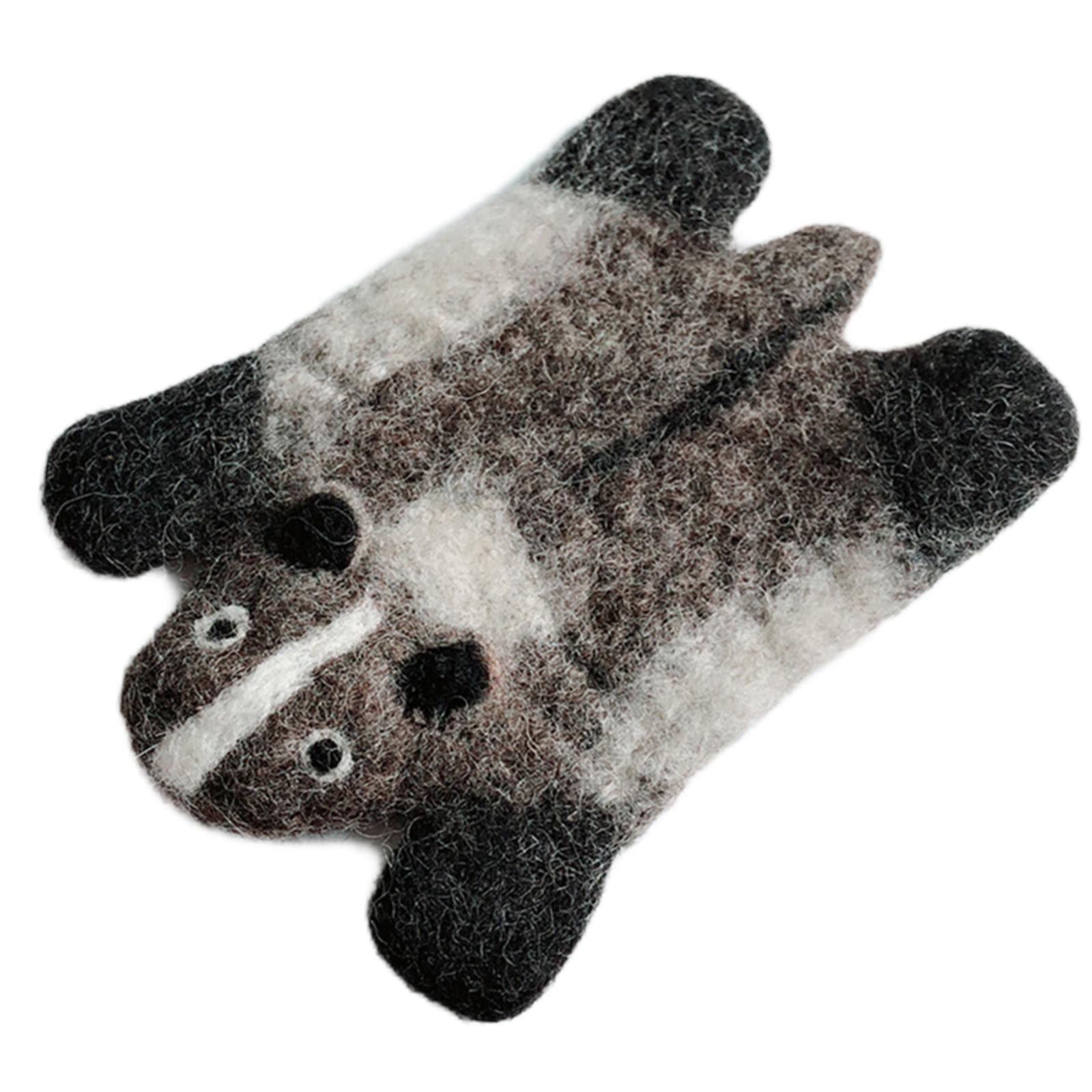 Animal Wool Felt Coaster Table Mat for Desktop Hot Coca Decoration Gray Bear