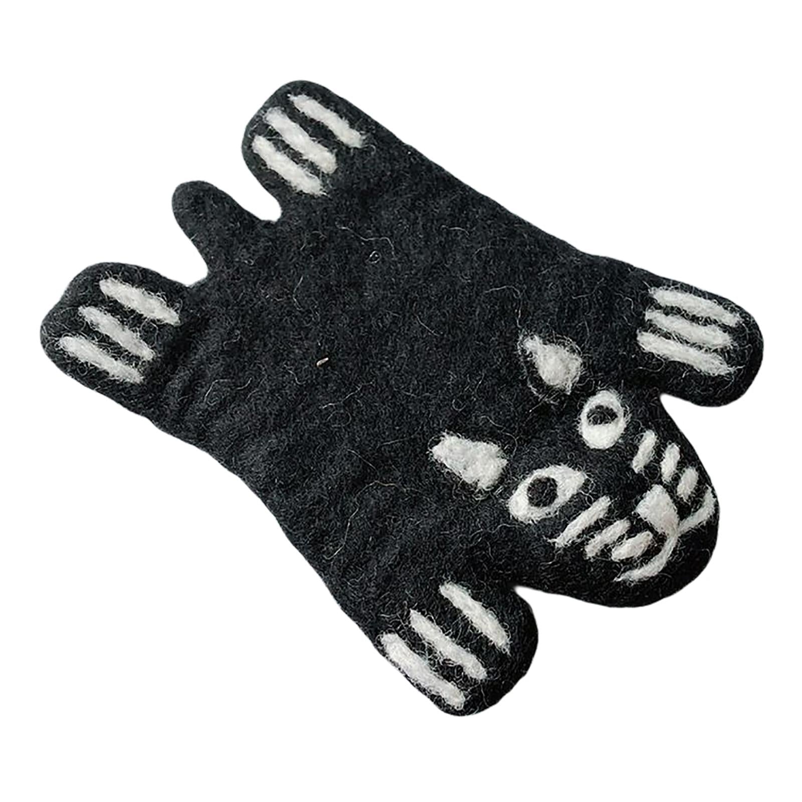 Animal Wool Felt Placemat Non-Slip Cup Coaster for Party Restaurant Kitchen Tiger