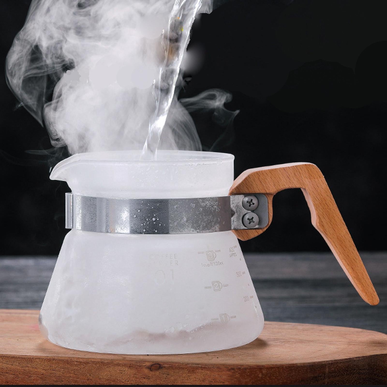 Clear Coffee Pot High Borosilicate Glass Reusable for Barista Kitchen 600ml
