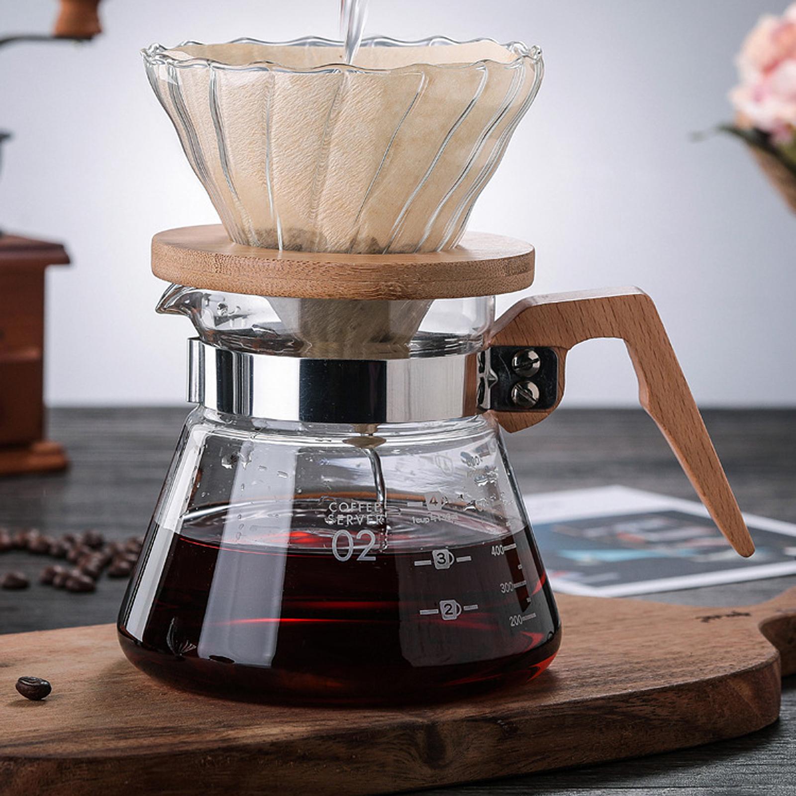 Clear Coffee Pot High Borosilicate Glass Reusable for Barista Kitchen 600ml