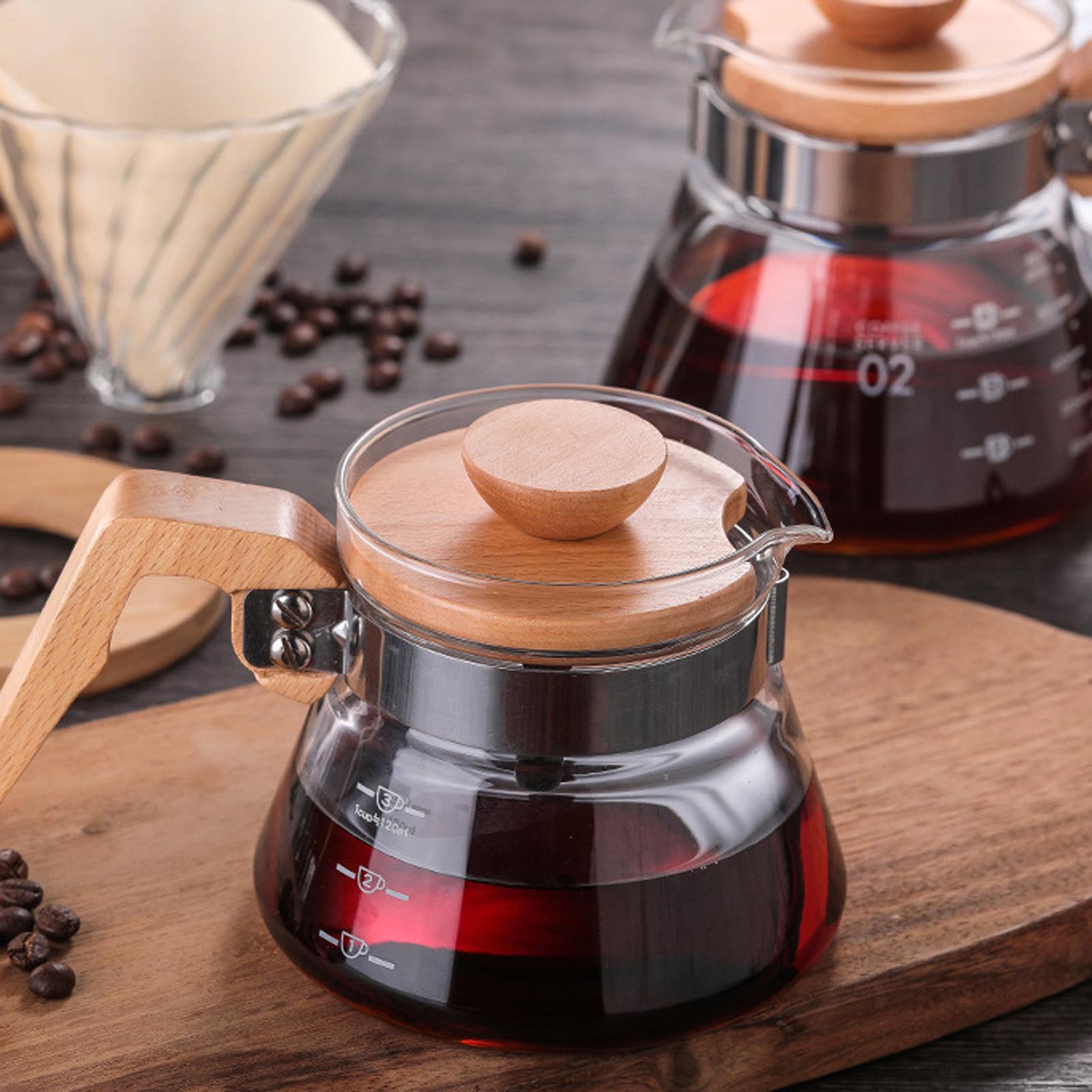 Clear Coffee Pot High Borosilicate Glass Reusable for Barista Kitchen 600ml