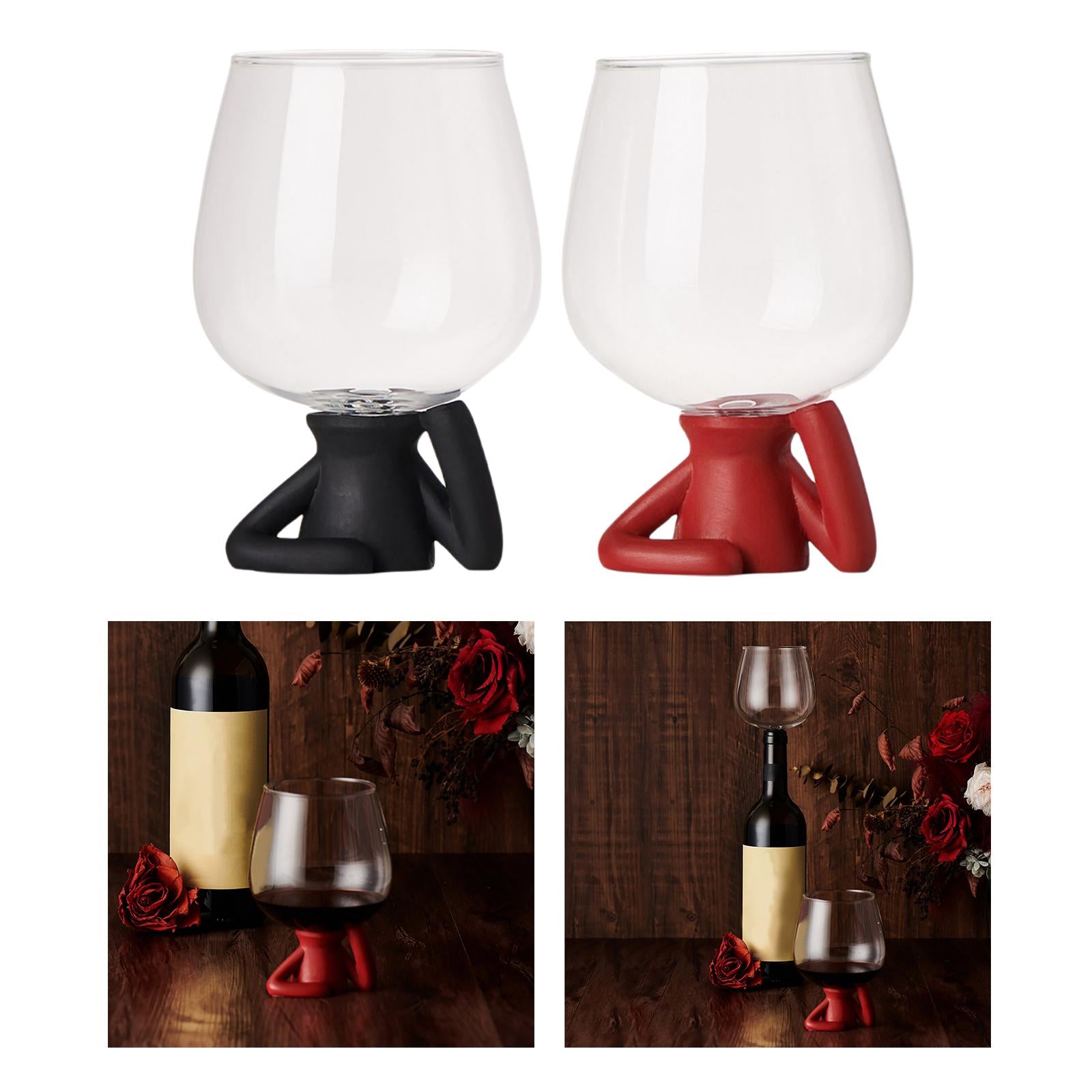 Clear Wine Glass Topper Wine Stopper Cup for Anniversary Gifts Black Base