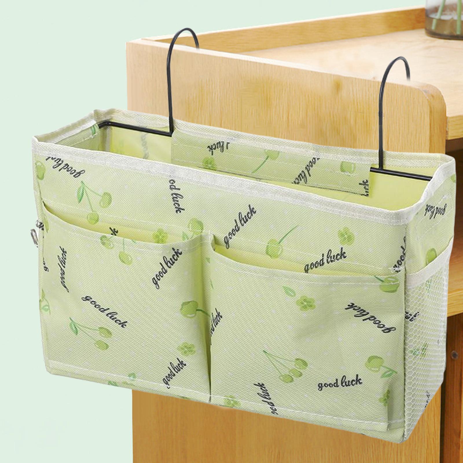 Bedside Caddy Pocket Storage Bag Bunk Bed Storage Organizer Green Cherry