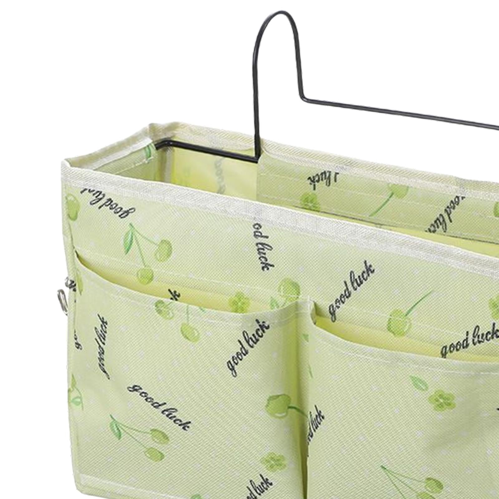 Bedside Caddy Pocket Storage Bag Bunk Bed Storage Organizer Green Cherry
