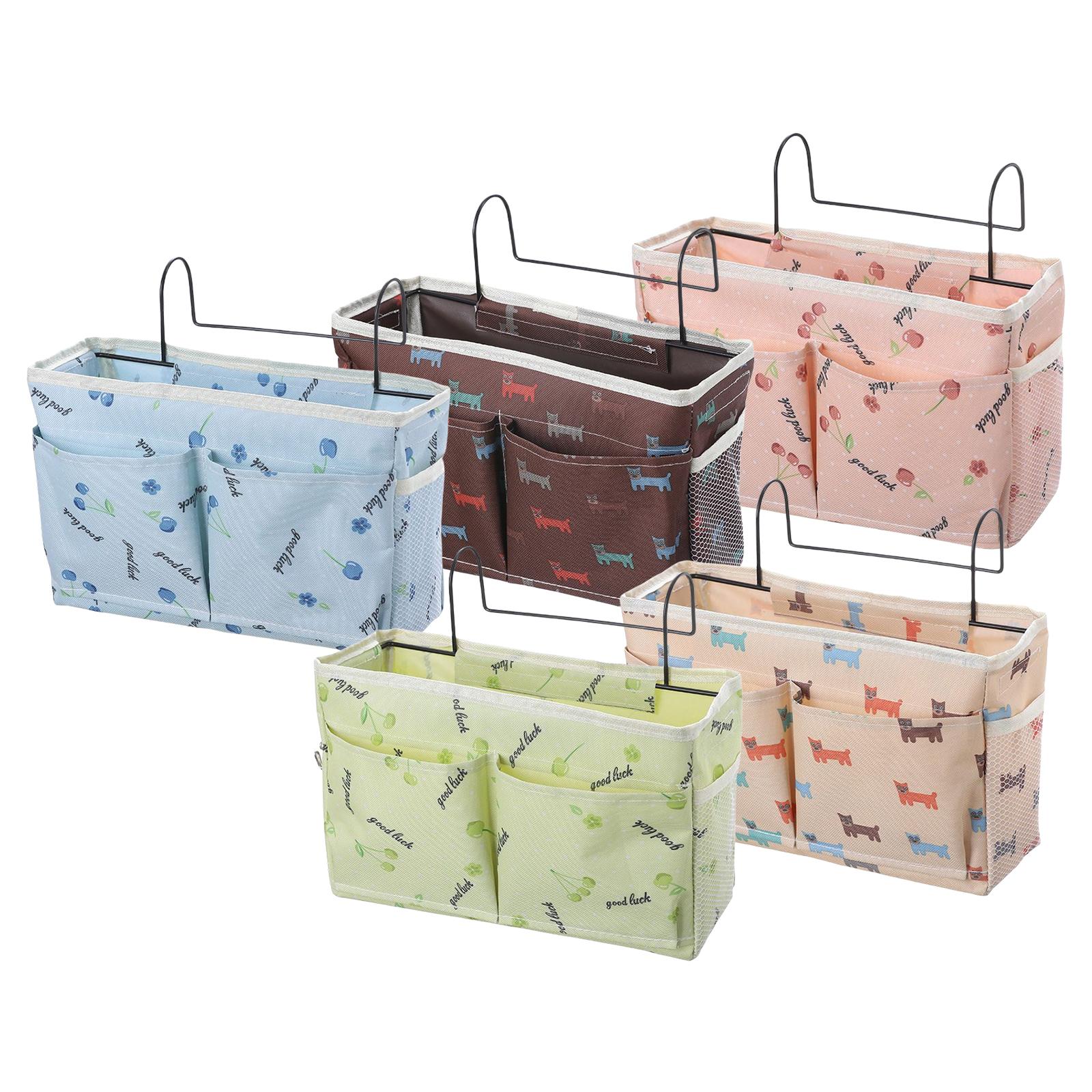 Bedside Caddy Pocket Storage Bag Bunk Bed Storage Organizer Green Cherry