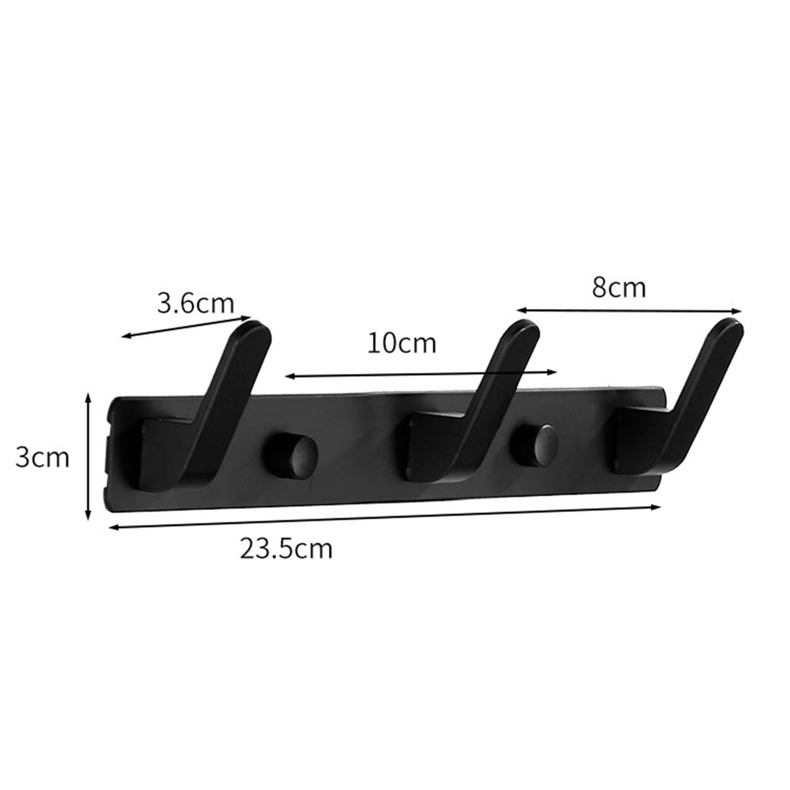 2xCoat Rack Door Holder Rack 2 Ways Installation for Coat Hats Entrance Hall 3 Hooks